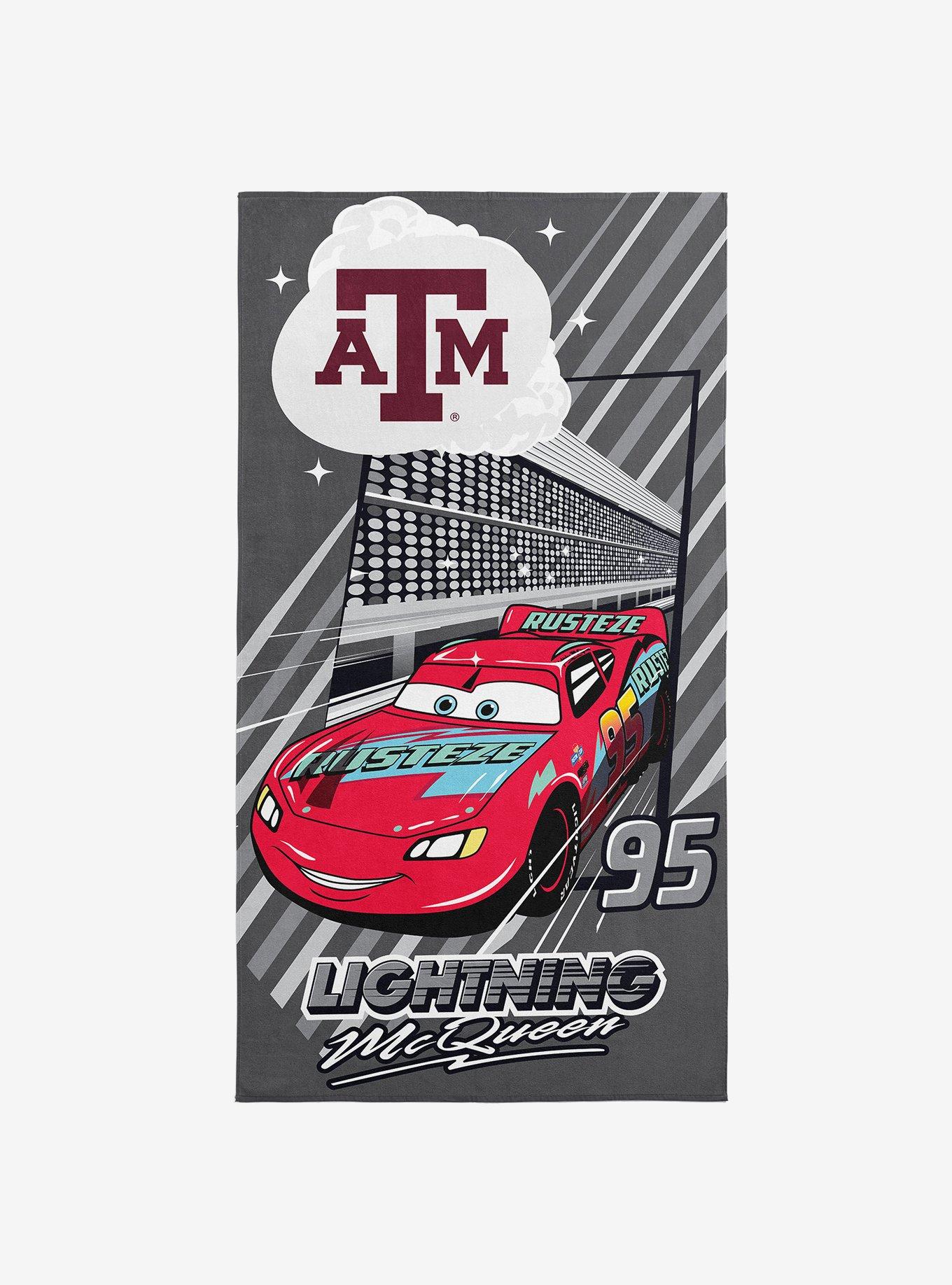 NCAA Texas A&M University Disney Cars Speedline Grey Microfiber Beach Towel