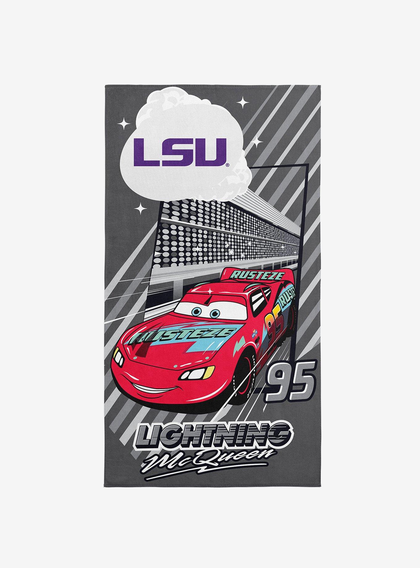 NCAA Louisiana State University Disney Cars Speedline Grey Microfiber Beach Towel