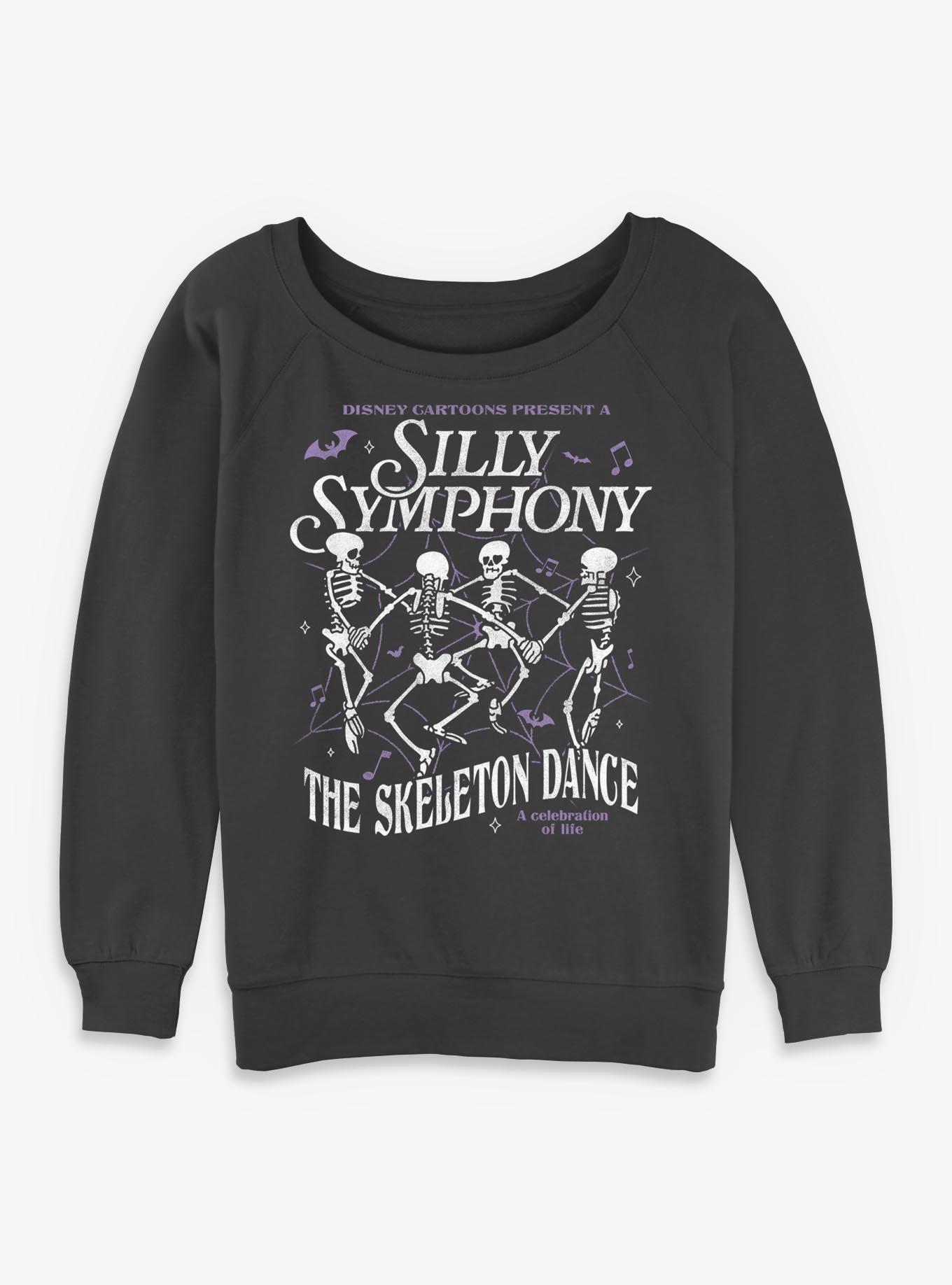 Disney Silly Symphony The Skeleton Dance Girls Slouchy Sweatshirt