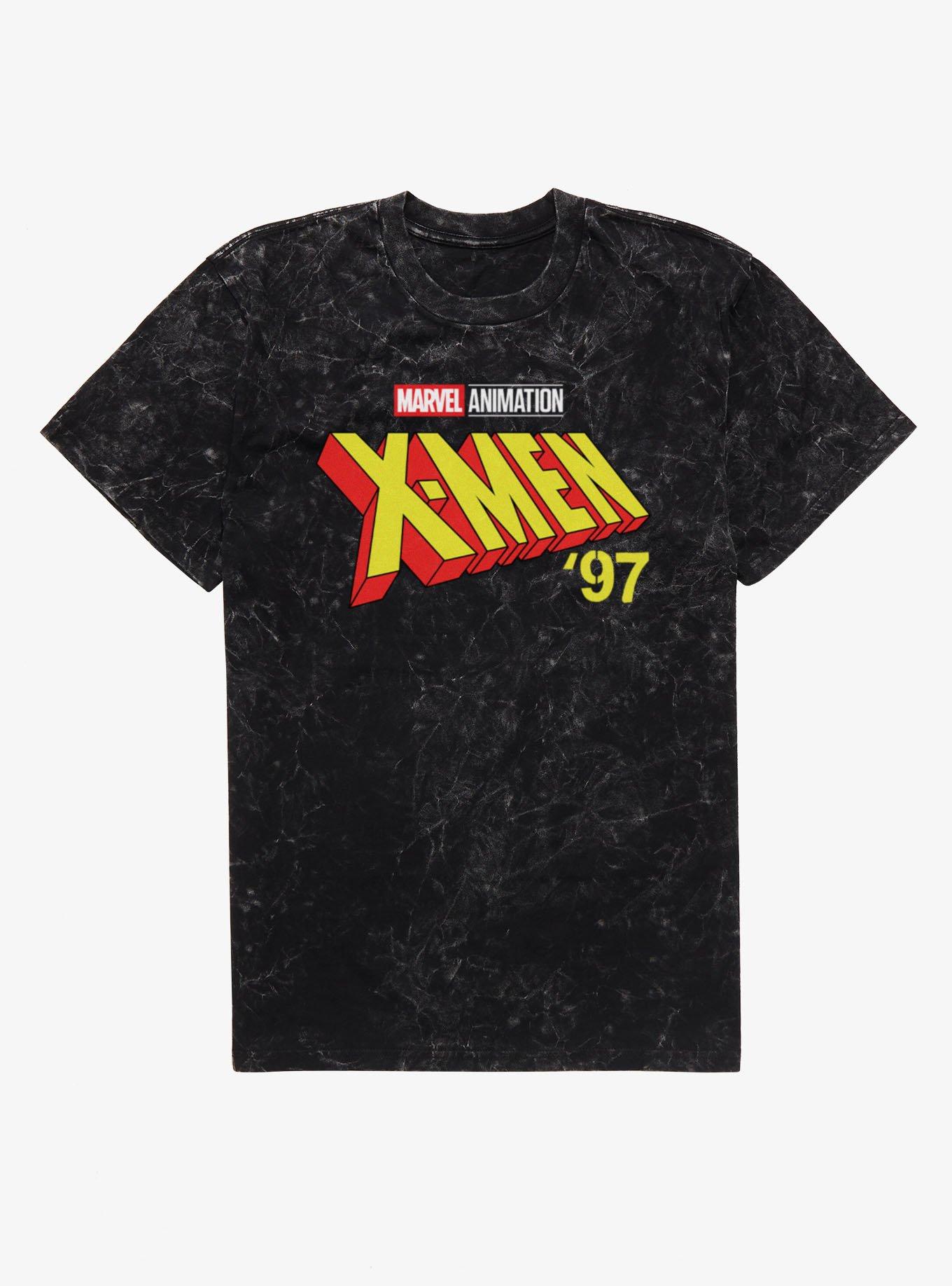 Marvel X-men 97 Logo Full Color Yellow Mineral Wash T-Shirt
