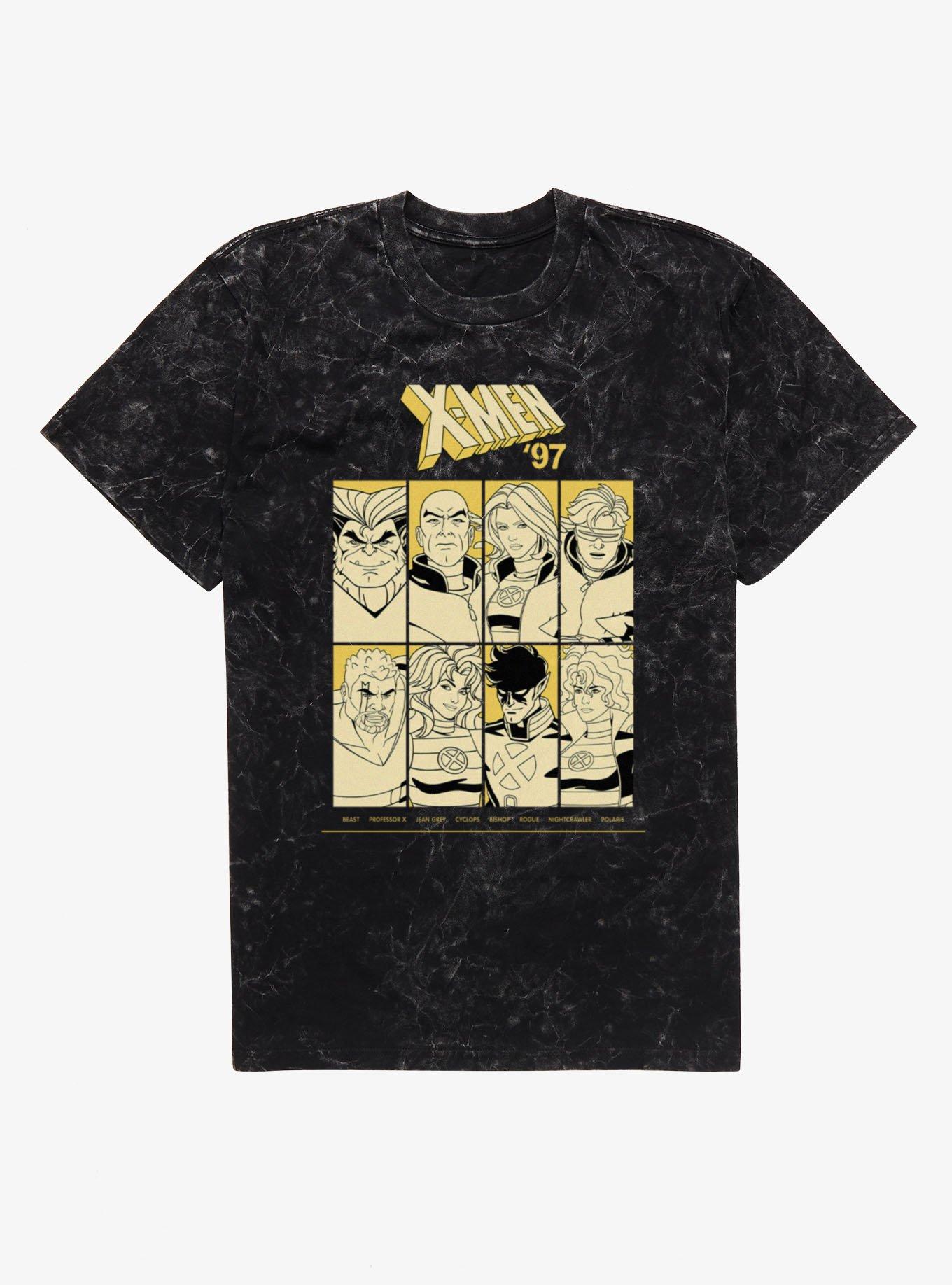 Marvel X-men 97 Team Outline Group Shot Mineral Wash T-Shirt