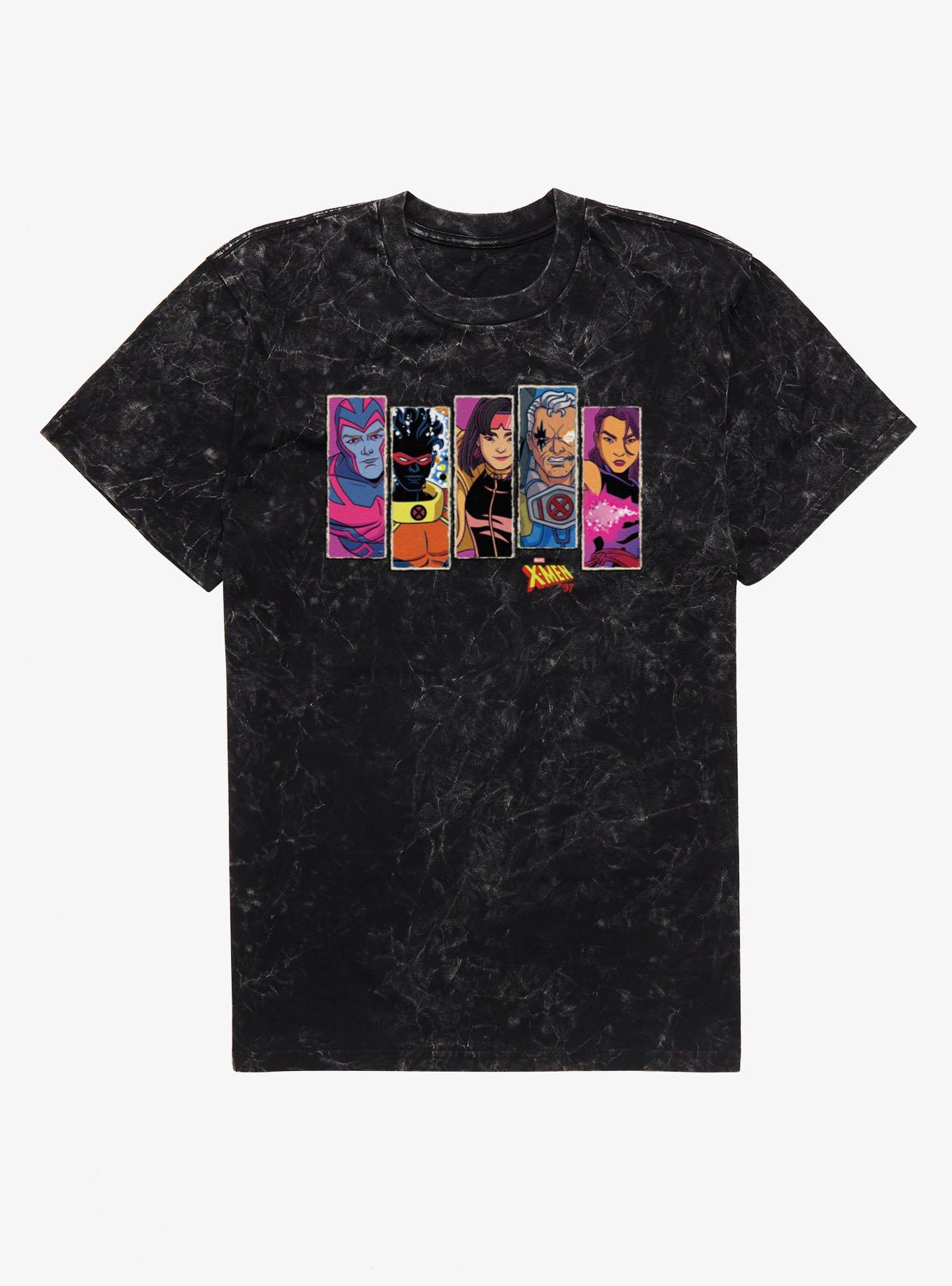 Marvel X-men 97 Character Panel 5 Strips Mineral Wash T-Shirt