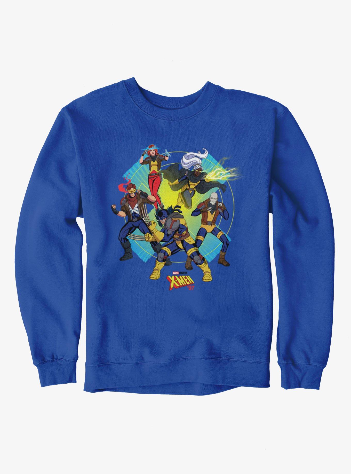 Marvel X-men 97 Burst Icon With Wolverine Cyclops Storm Sweatshirt