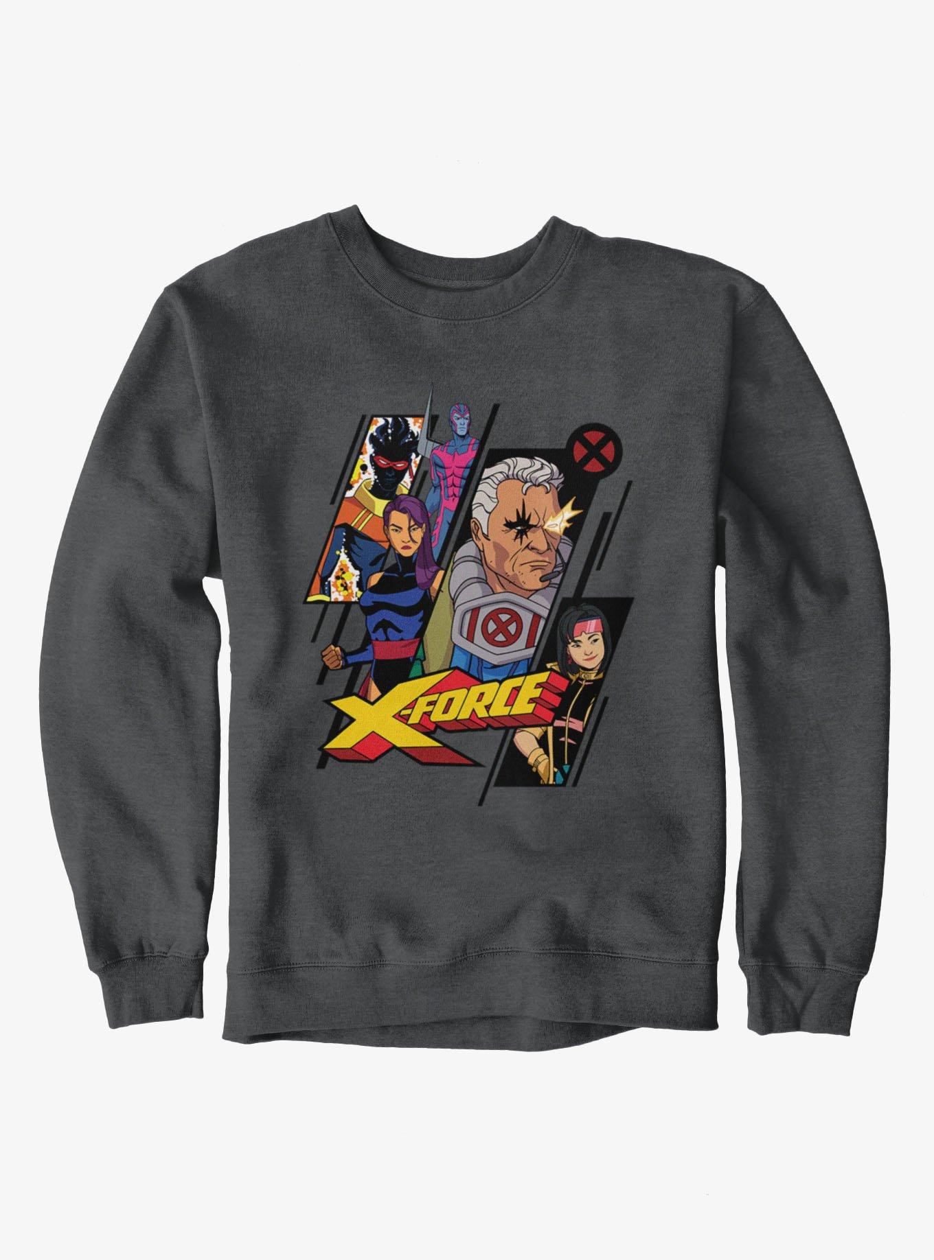 Marvel X-men 97 X-Force Team Diagonal Panels Sweatshirt