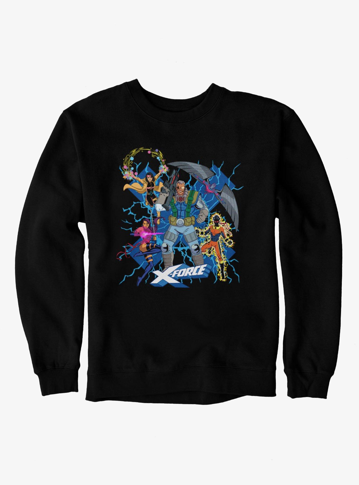 Marvel X-men 97 X-Force Electric Burst Team Group Sweatshirt