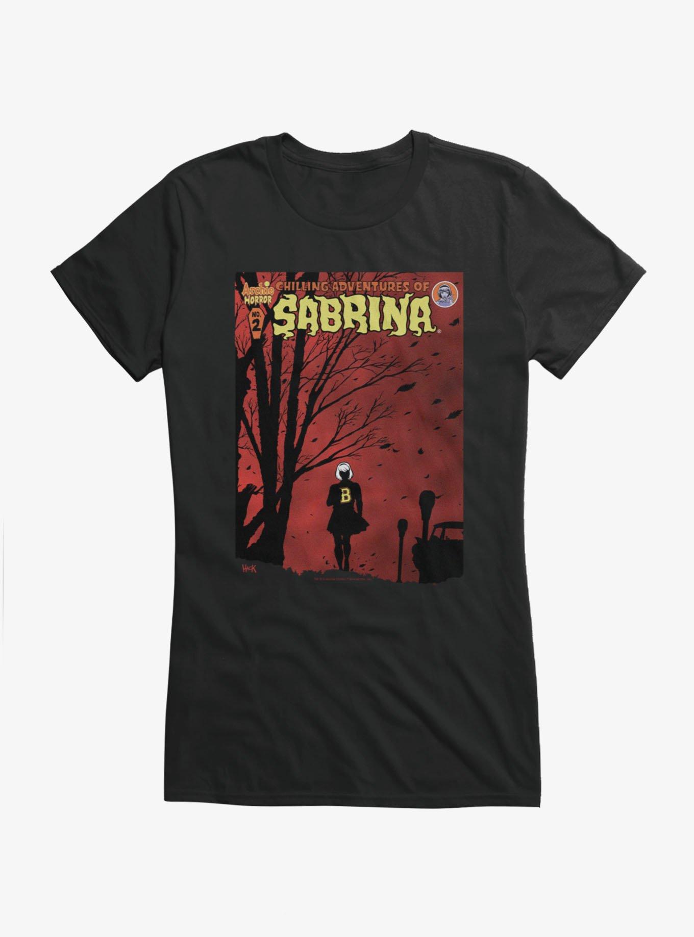 Chilling Adventures Of Sabrina Comic Cover 2 Silhouette On A Red Night Girls T-Shirt