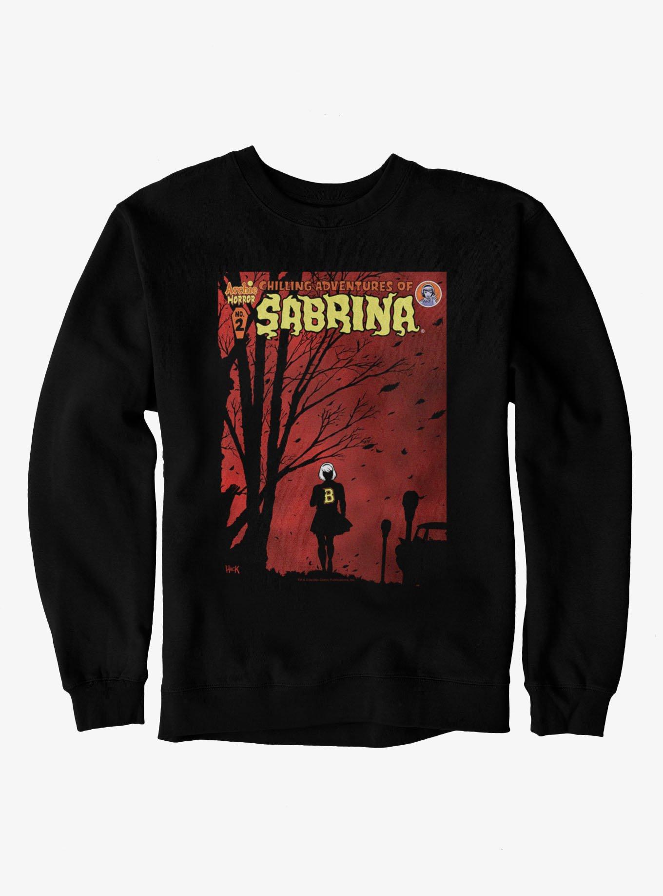 Chilling Adventures Of Sabrina Comic Cover 2 Silhouette On A Red Night Sweatshirt
