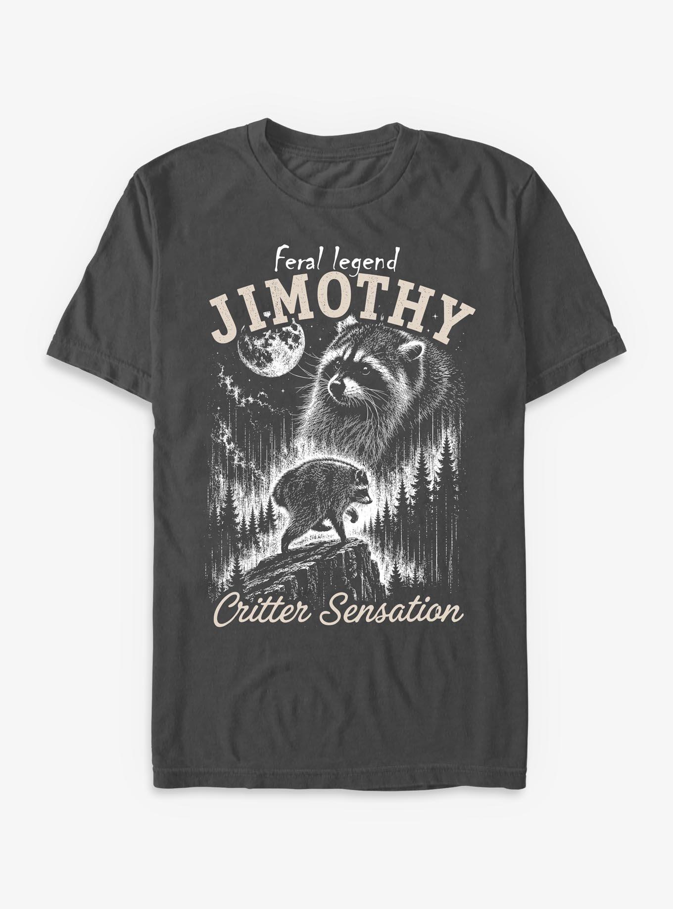 Jimothy the Raccoon Feral Legend T-Shirt, CHARCOAL, hi-res view 1