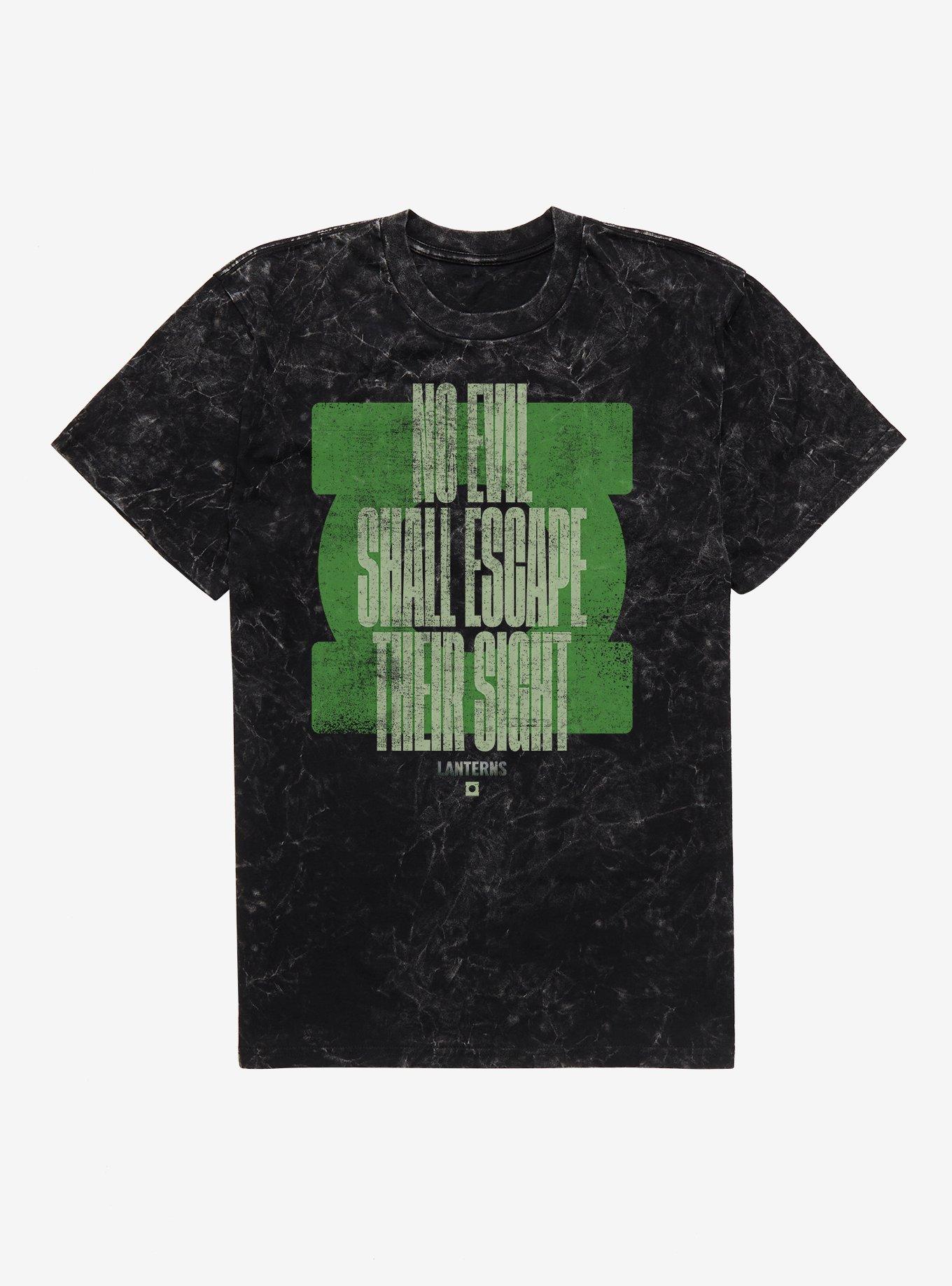 Lanterns No Evil Shall Escape Their Site Distressed Quote Mineral Wash T-Shirt
