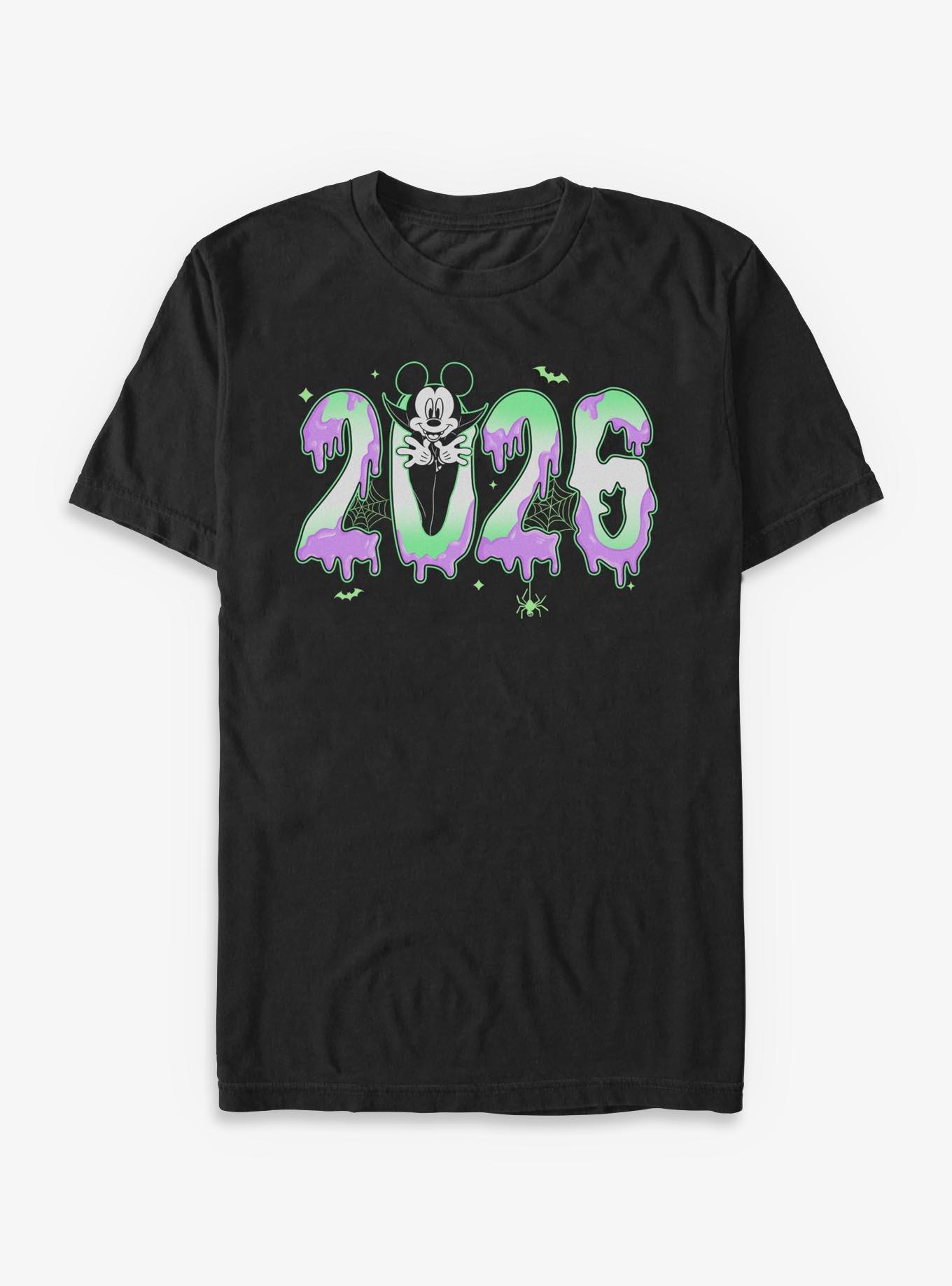 Disney Mickey Mouse 2026 Spooky Year T-Shirt, BLACK, hi-res view 1
