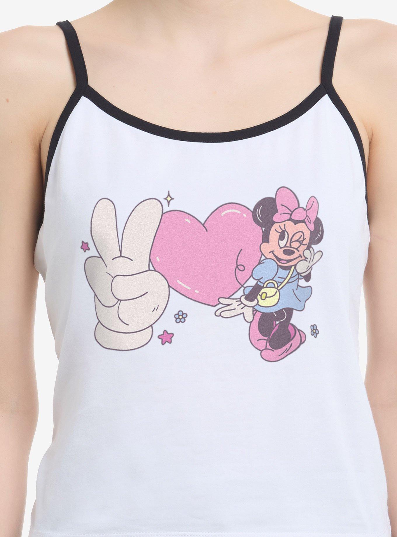 Disney Minnie Mouse Peace Love Girlie Womens Cami