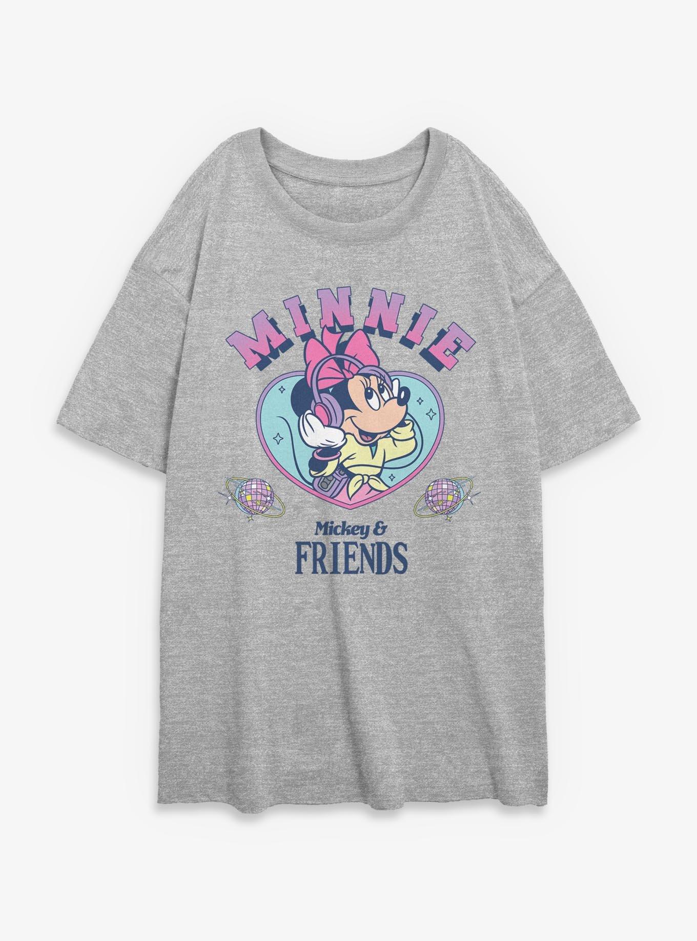 Disney Minnie Mouse Mickey & Friends Disco Time Womens Oversized T-Shirt
