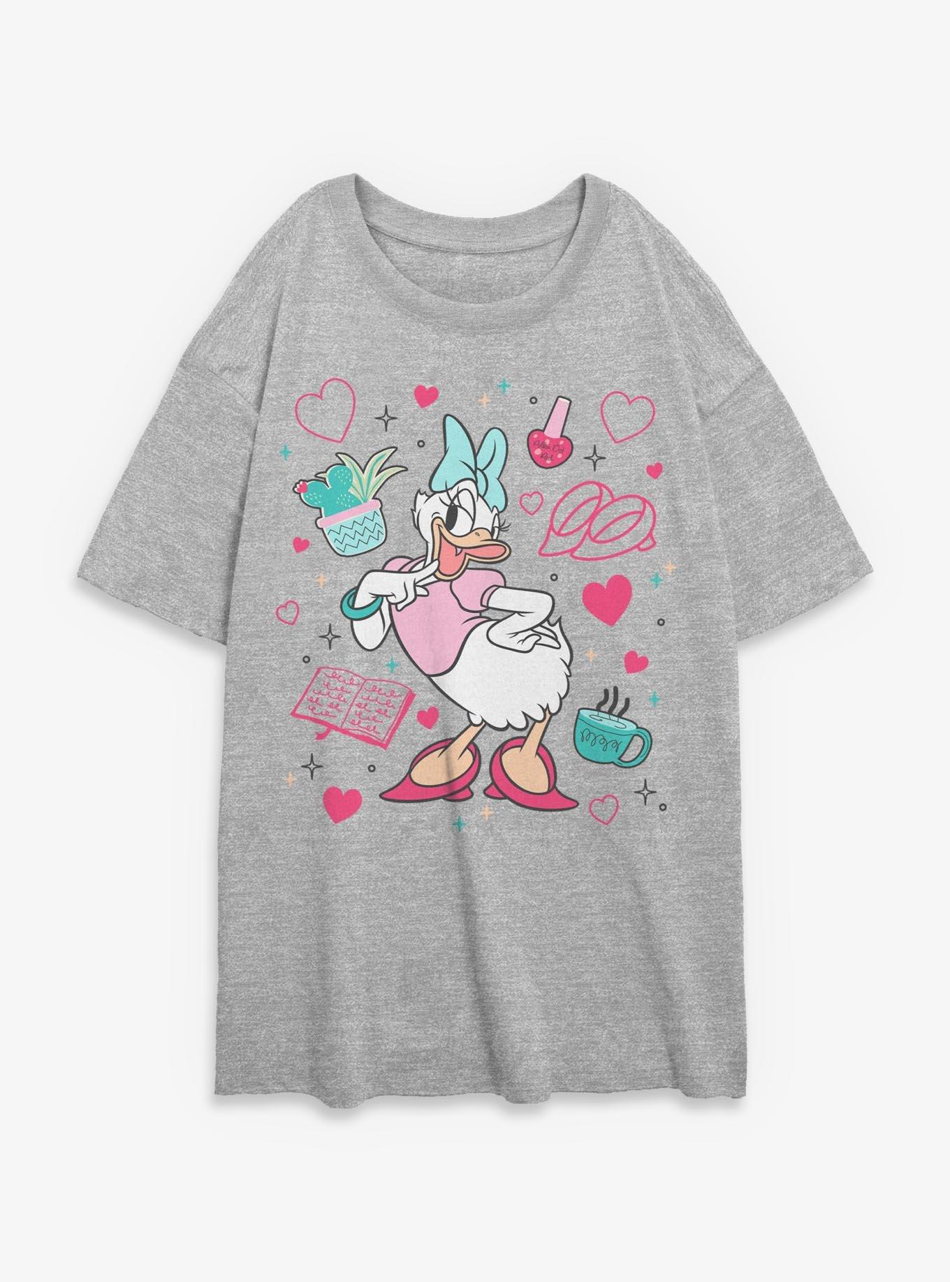 Disney Daisy Duck Girlie Stuff Womens Oversized T-Shirt