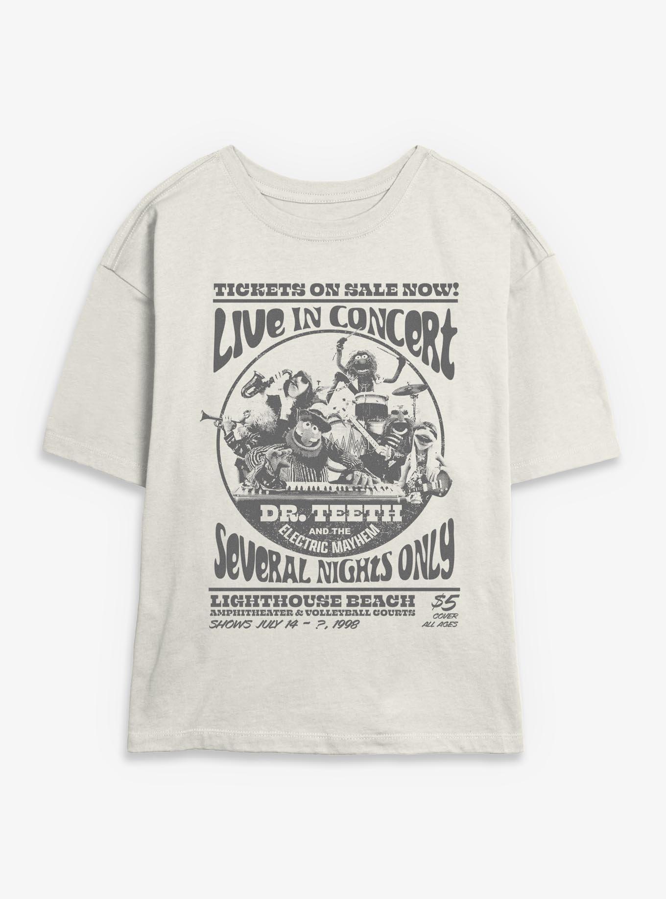 Disney The Muppets Live Concert Retro Poster Dr Teeth And Electic Mayhem BandWomens Skimmer T-Shirt