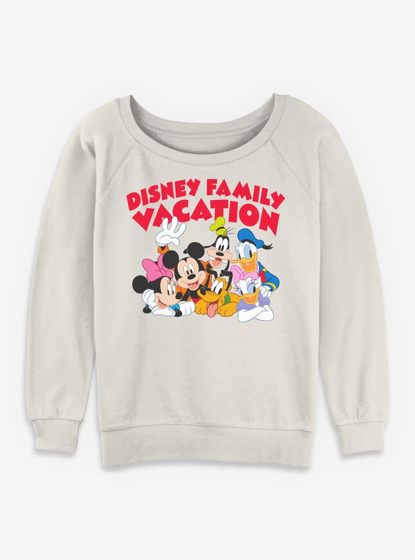 Disney Mickey Mouse & Friends Family Vacation Group Womens Slouchy Sweatshirt