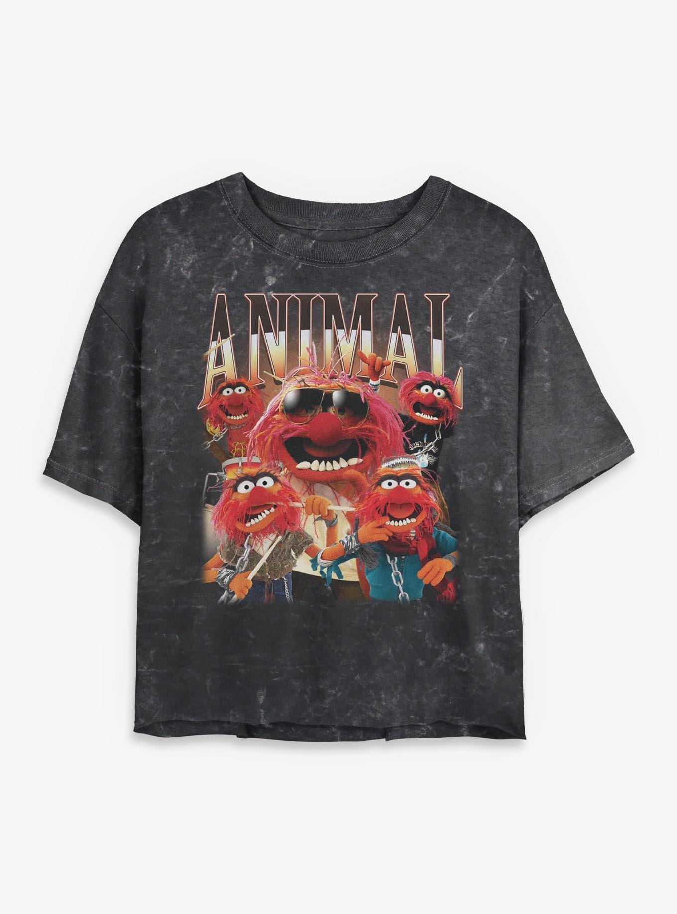 Disney The Muppets Animal Montage Mineral Wash Womens Crop T-Shirt