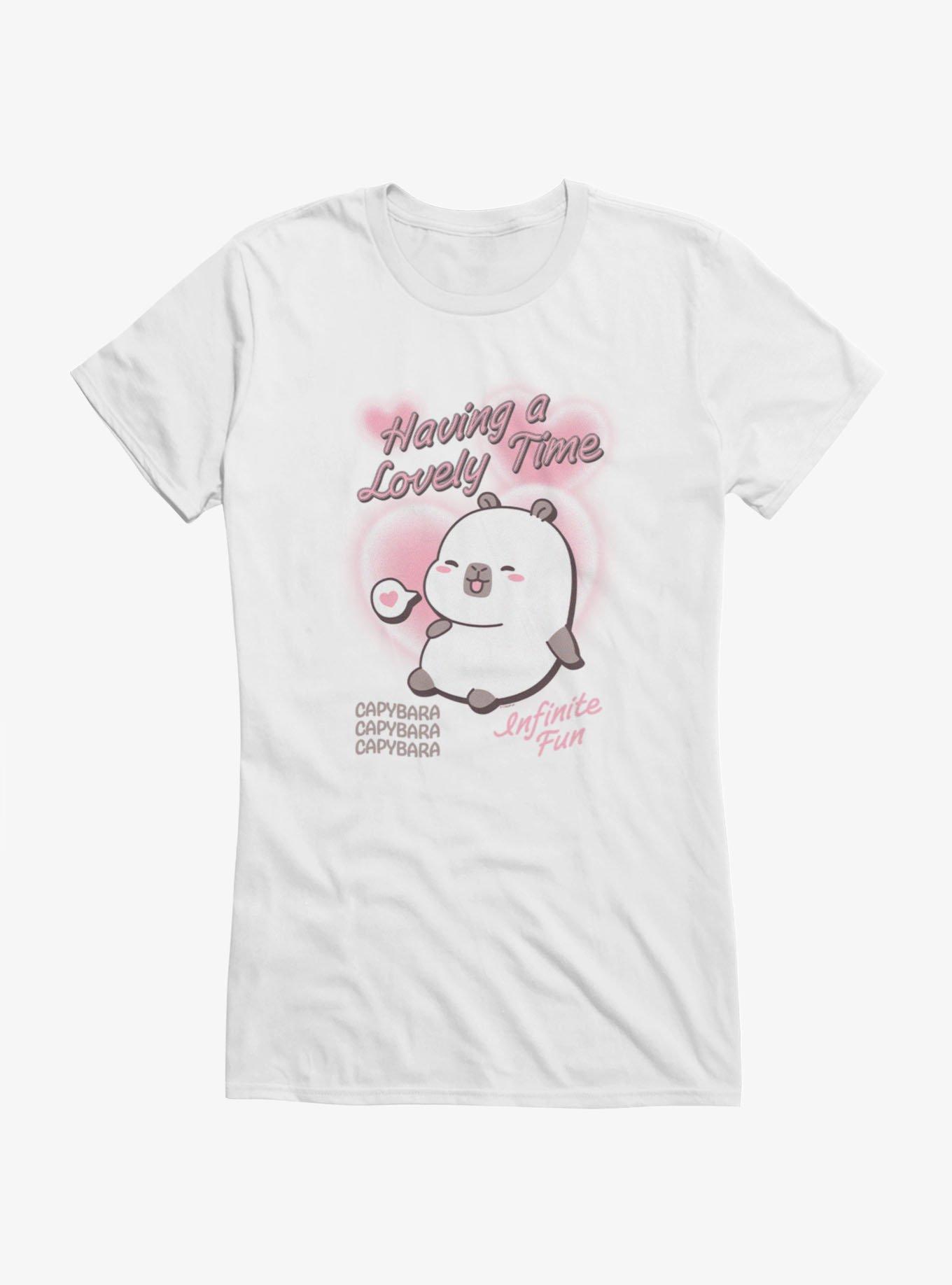 Capyfun Capybara Having Lovely Time Girls T-Shirt, , hi-res view 1