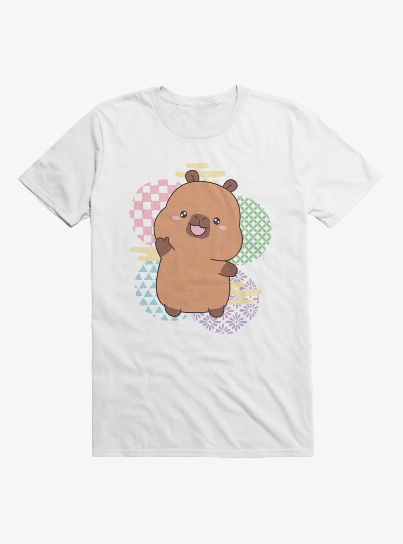 Capyfun Capybara Happy Wave Capy T-Shirt, WHITE, hi-res view 1