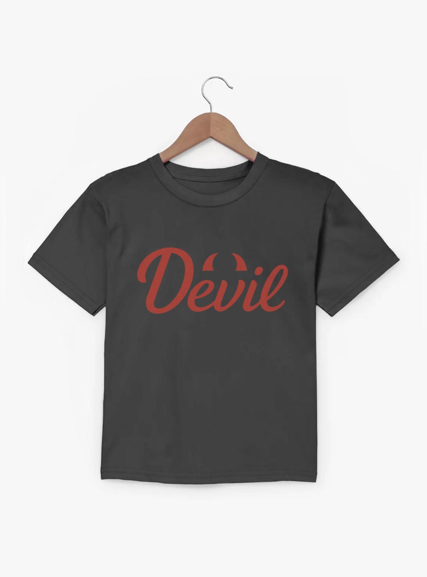 Devil Red Text With Horns Youth T-Shirt | BoxLunch
