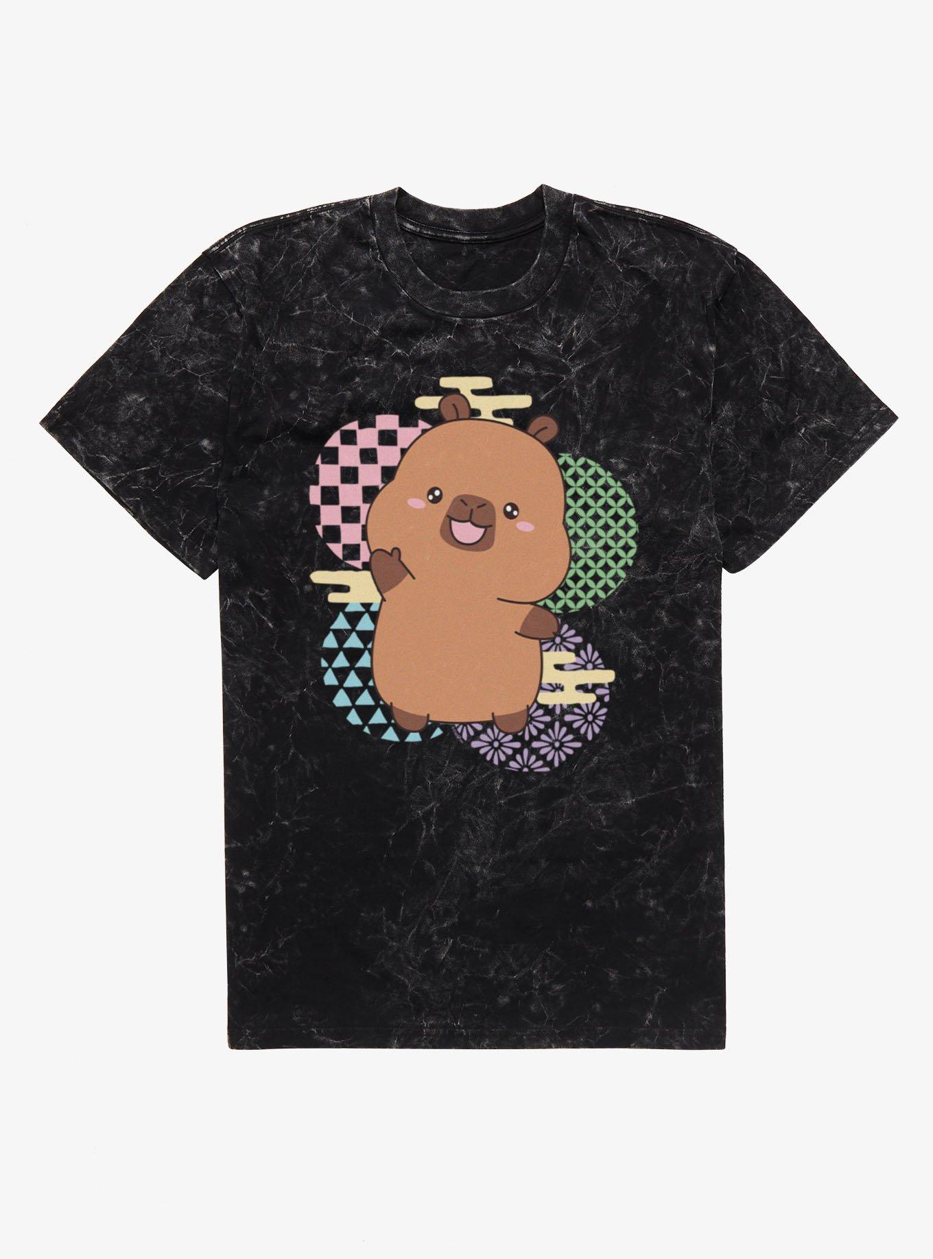 Capyfun Capybara Happy Wave Capy Mineral Wash T-Shirt