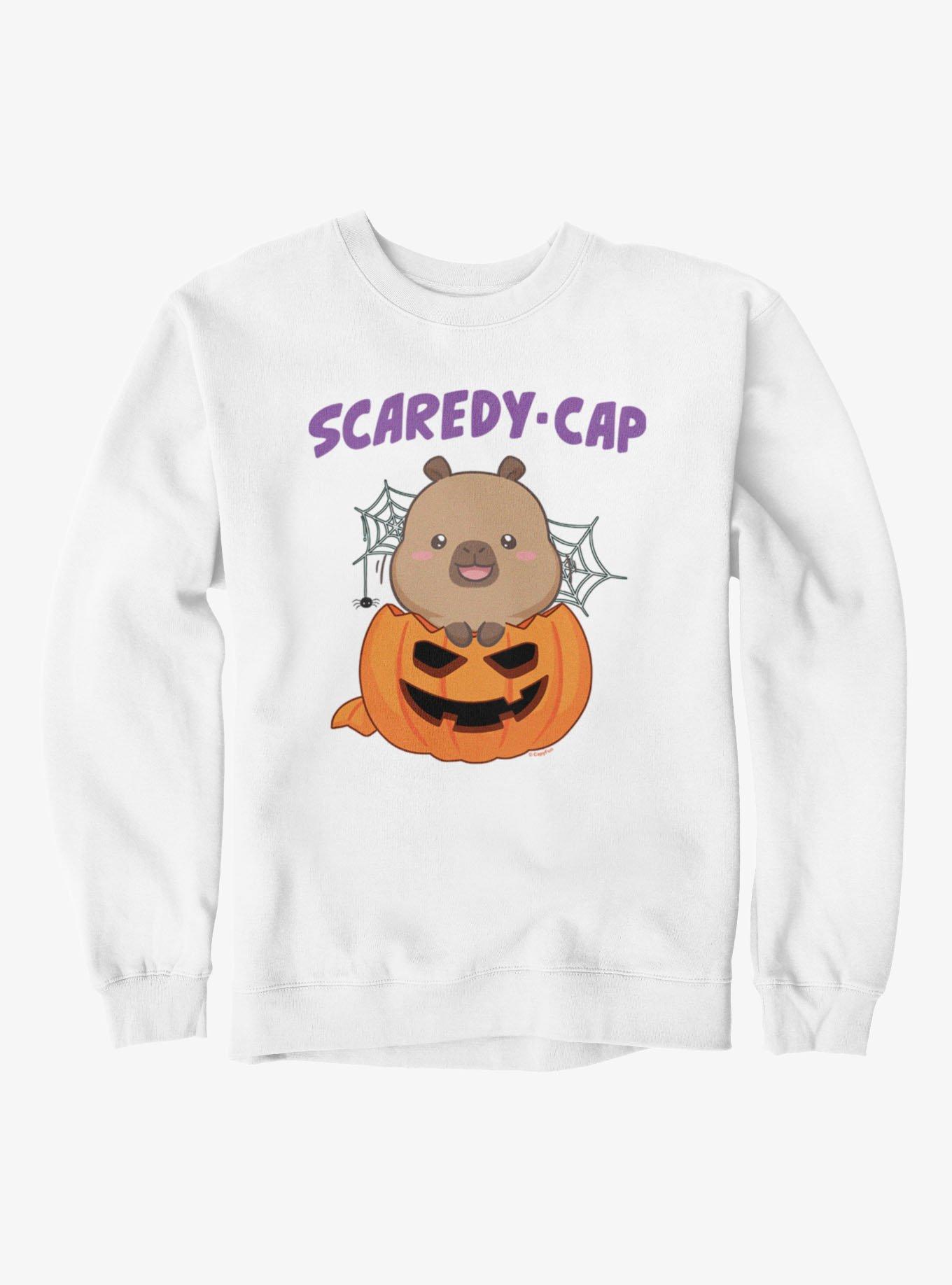 Capyfun Capybara Scaredy-Cap Pumpkin Sweatshirt