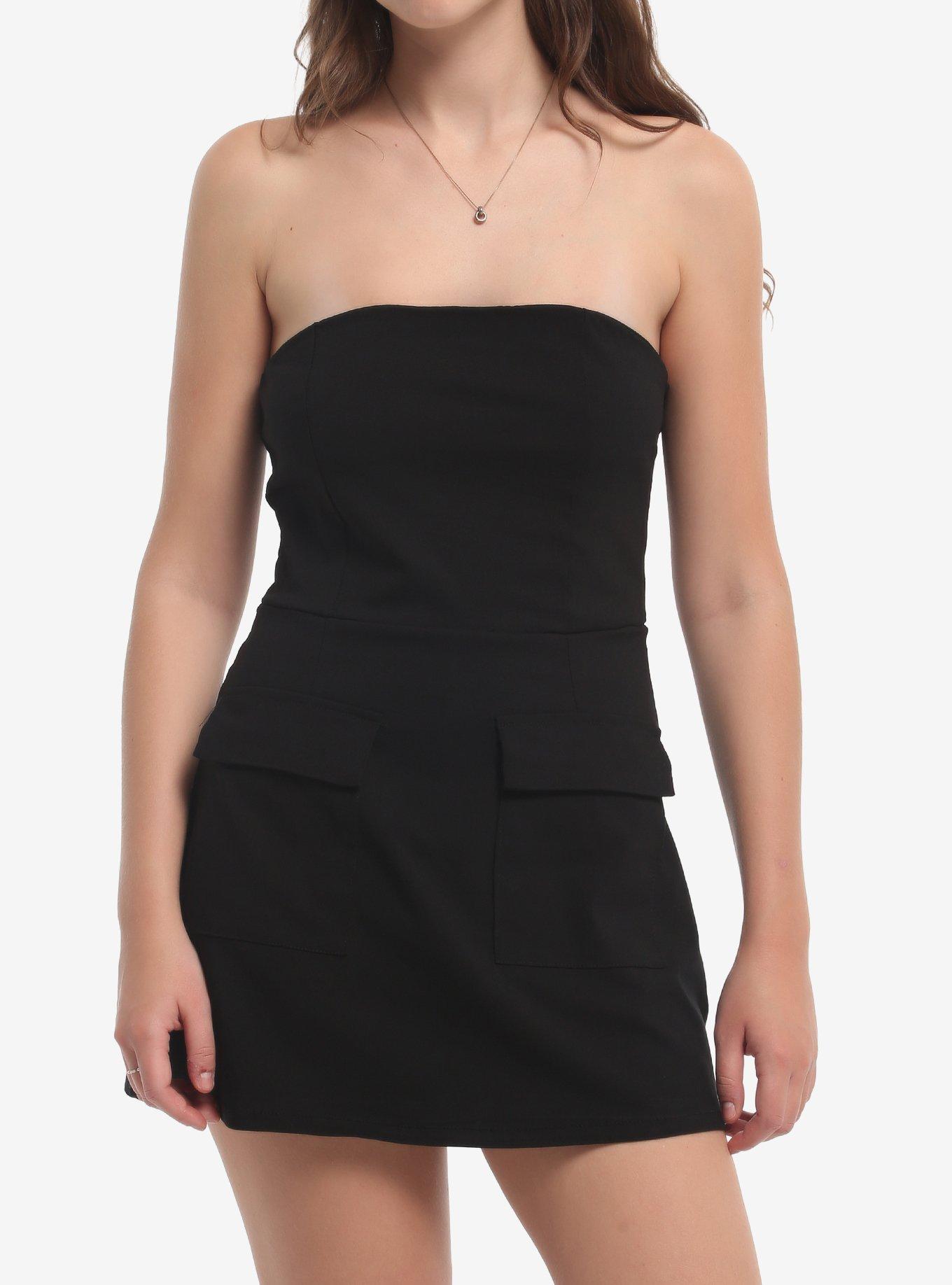 Black Skort Strapless Dress