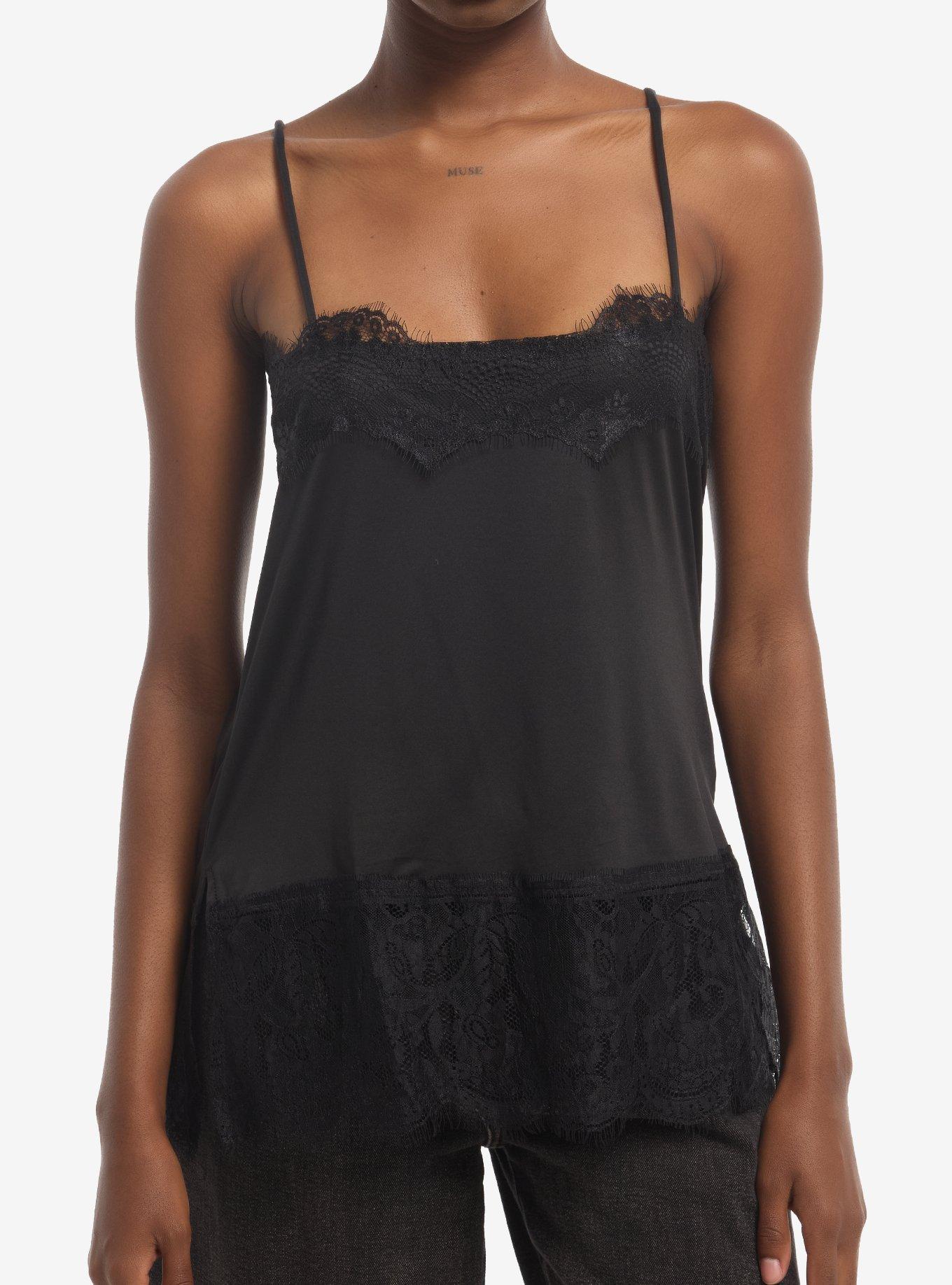 Black Lace Girls Tunic Cami