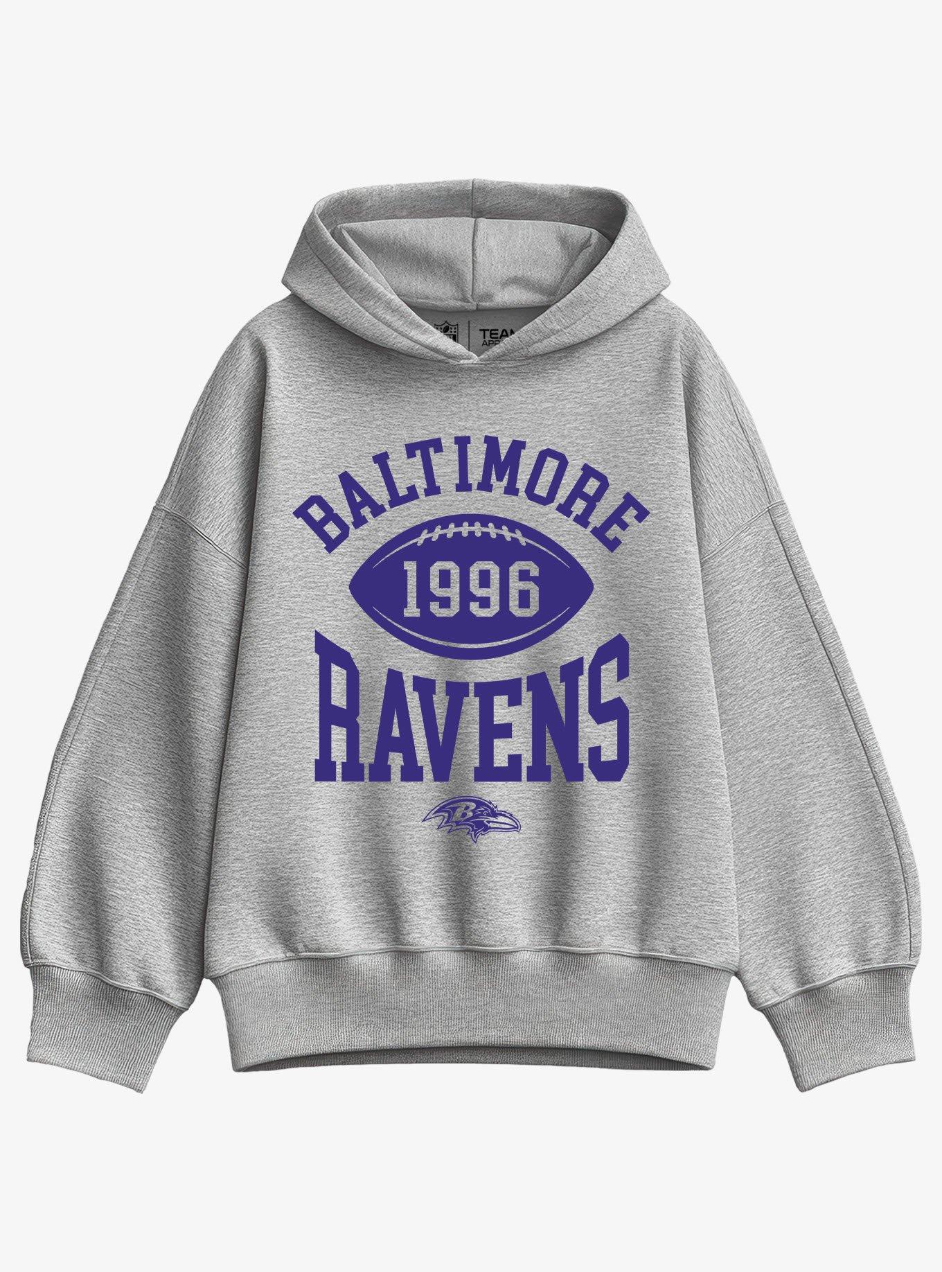 NFL Baltimore Ravens Pro Block Football Girls Oversized Sweatshirt