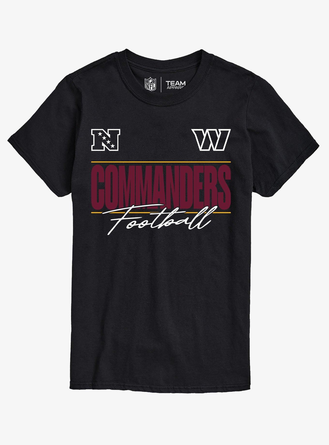 NFL Washington Commanders Football Jersey T-Shirt, BLACK, hi-res view 1