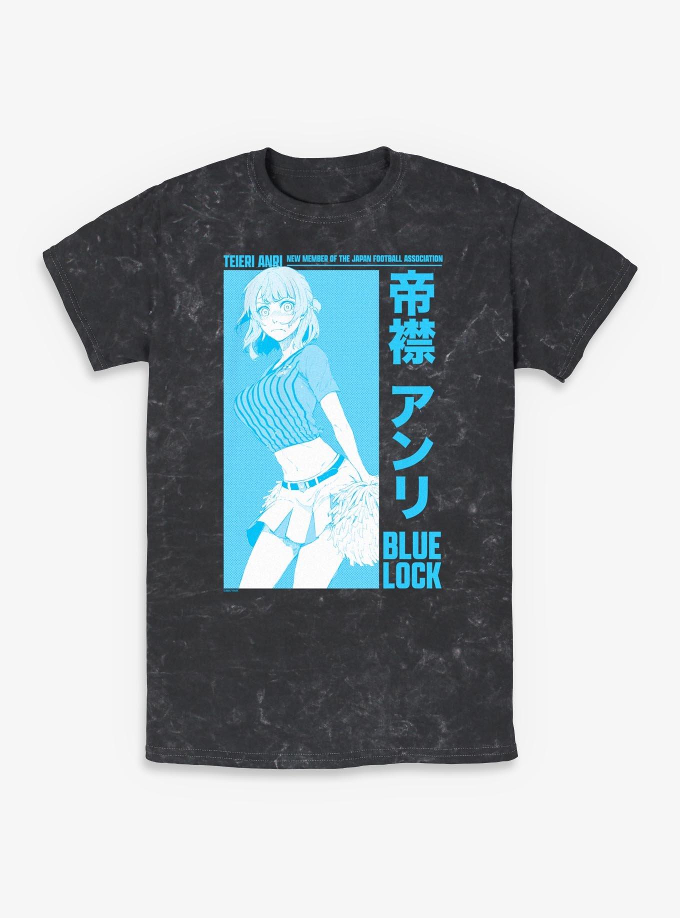 Blue Lock New Member Teieri Anri Mineral Wash T-Shirt, BLACK, hi-res view 1