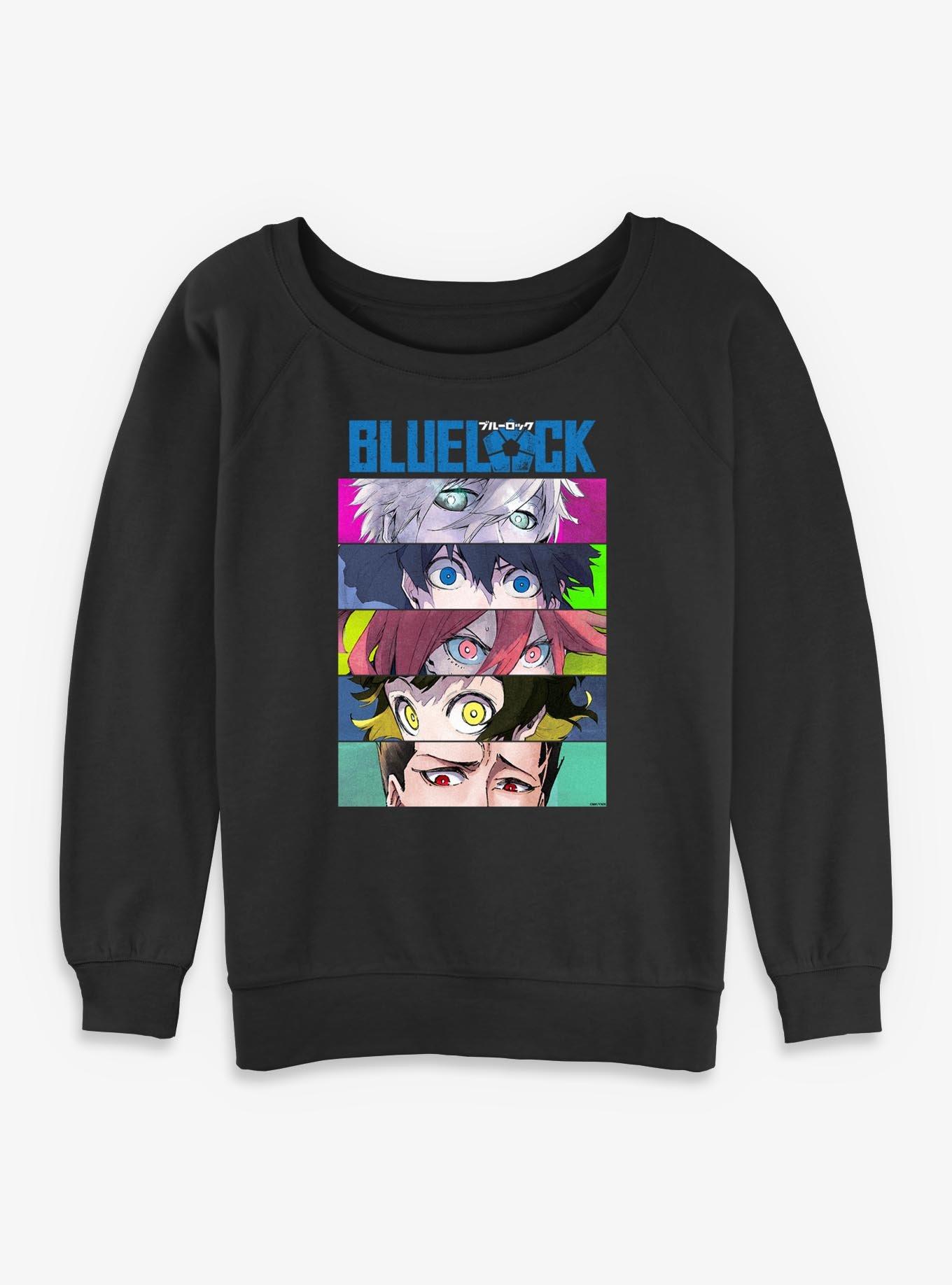 Blue Lock Eye Panels Girls Slouchy Sweatshirt