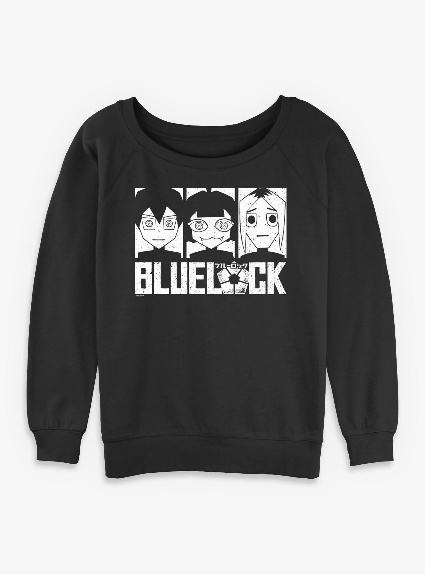 Blue Lock Team Z Emo Girls Slouchy Sweatshirt, BLACK, hi-res view 1