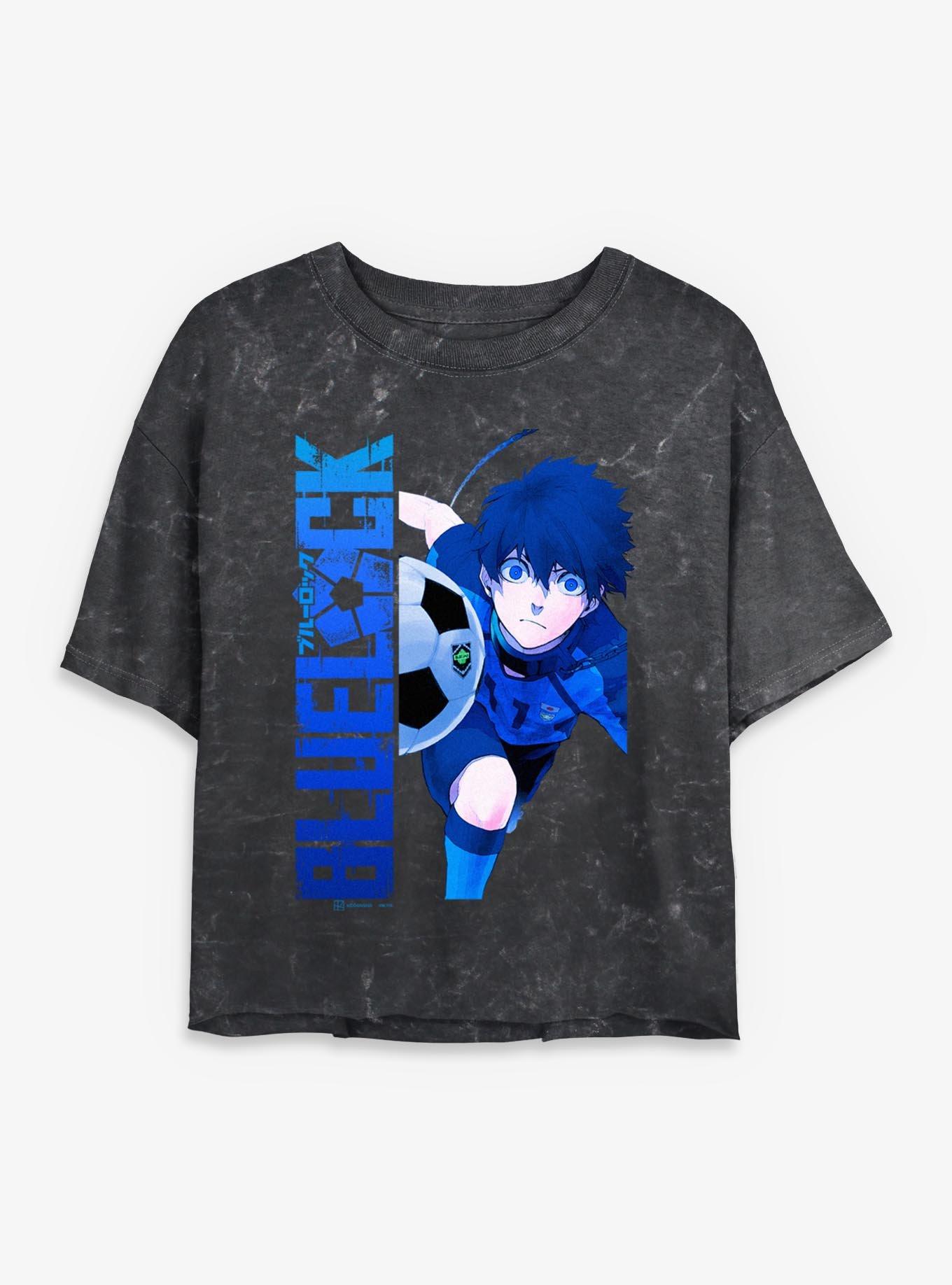 Blue Lock Ball Charge Girls Mineral Wash Crop T-Shirt