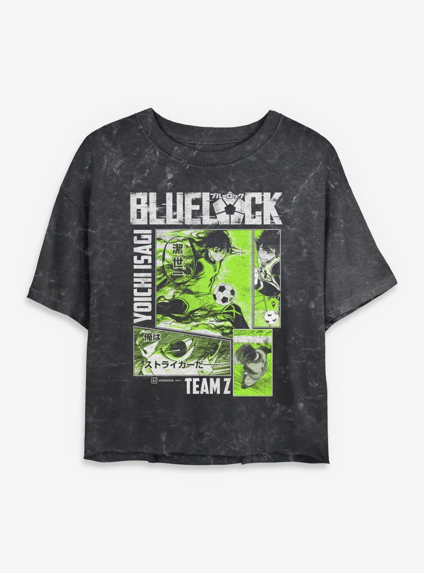 Blue Lock Yoichi Isagi Team Z Girls Mineral Wash Crop T-Shirt