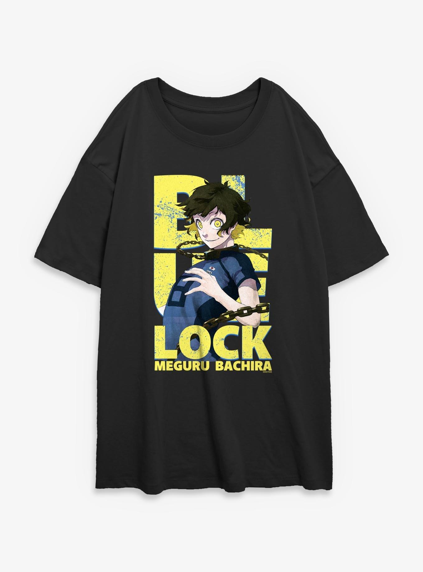 Blue Lock Meguru Bachira Girls Oversized T-Shirt, BLACK, hi-res view 1