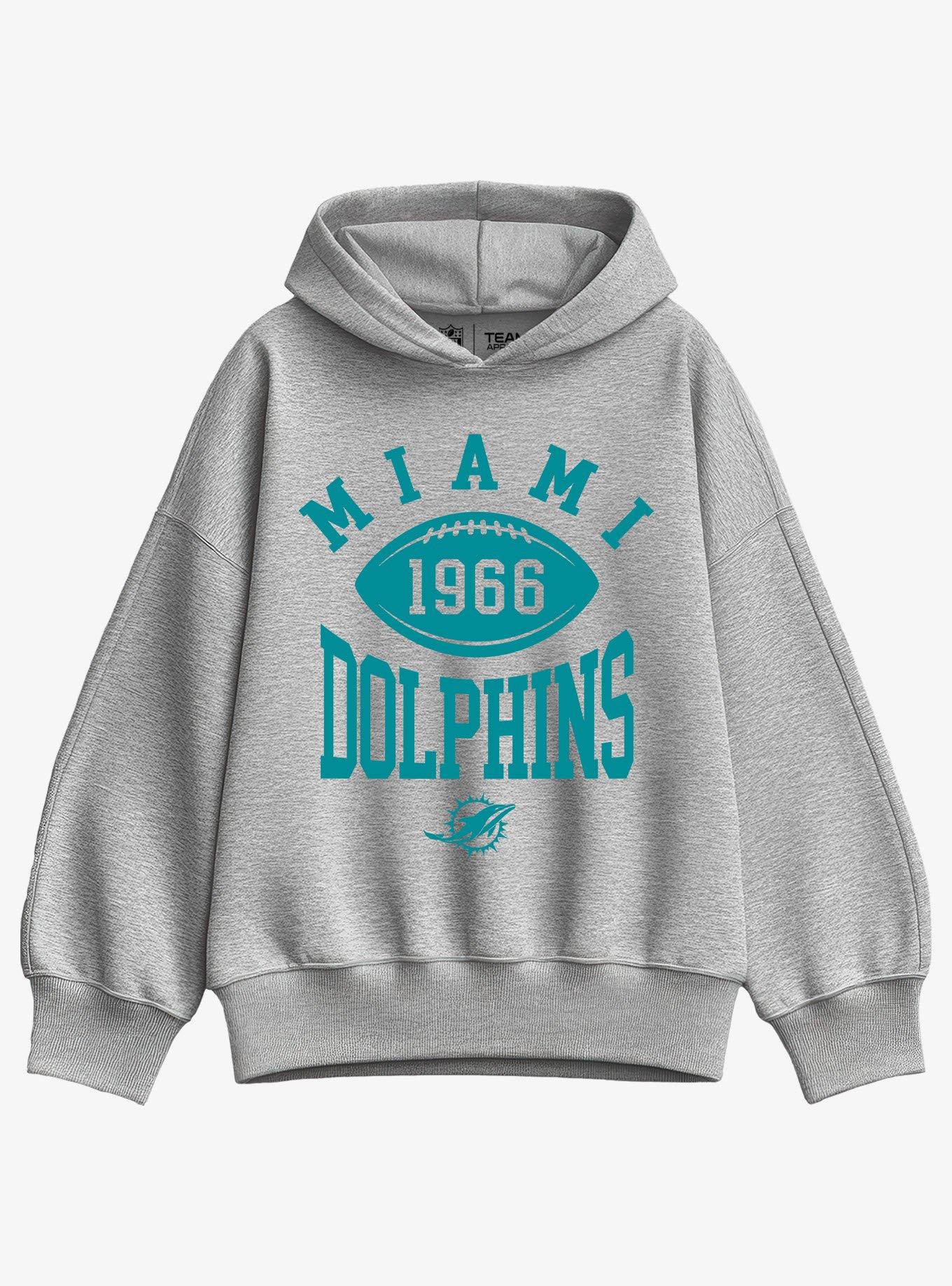 NFL Miami Dolphins Pro Block Football Girls Oversized Hoodie