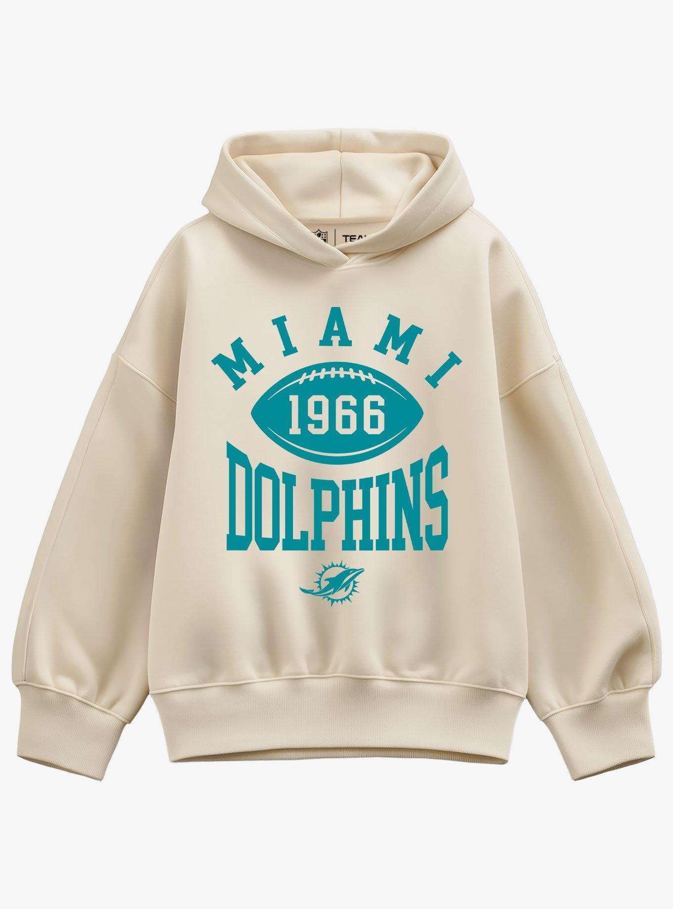 NFL Miami Dolphins Pro Block Football Girls Oversized Hoodie