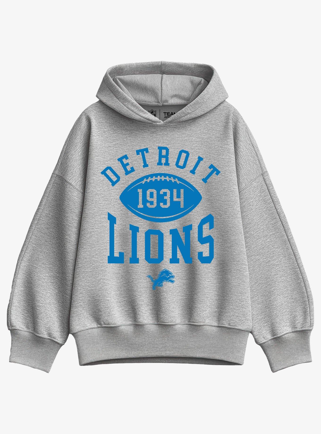 NFL Detroit Lions Pro Block Football Girls Oversized Hoodie