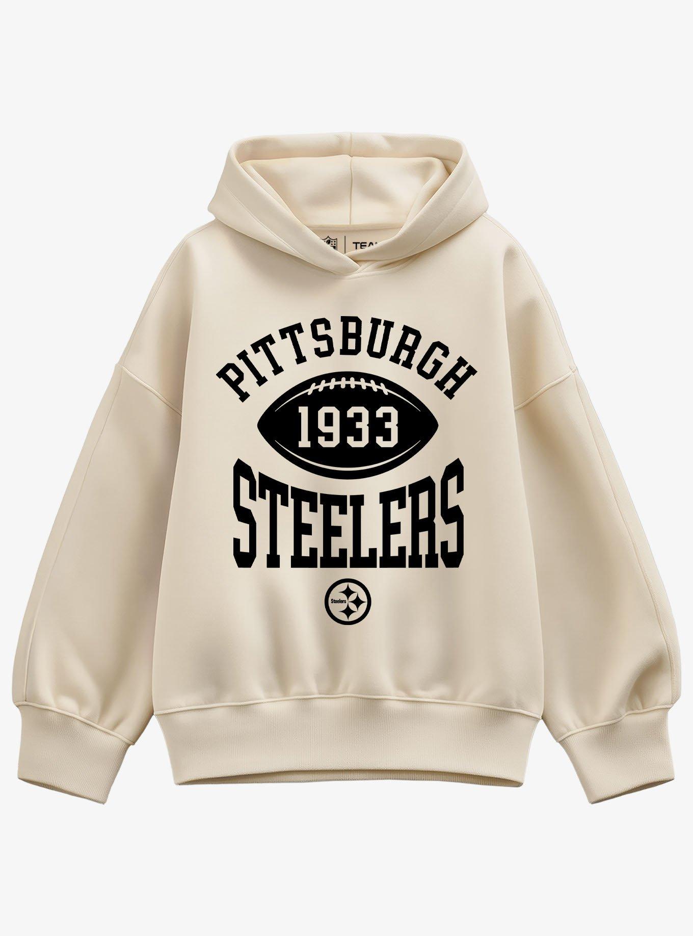 NFL Pittsburgh Steelers Pro Block Football Girls Oversized Hoodie