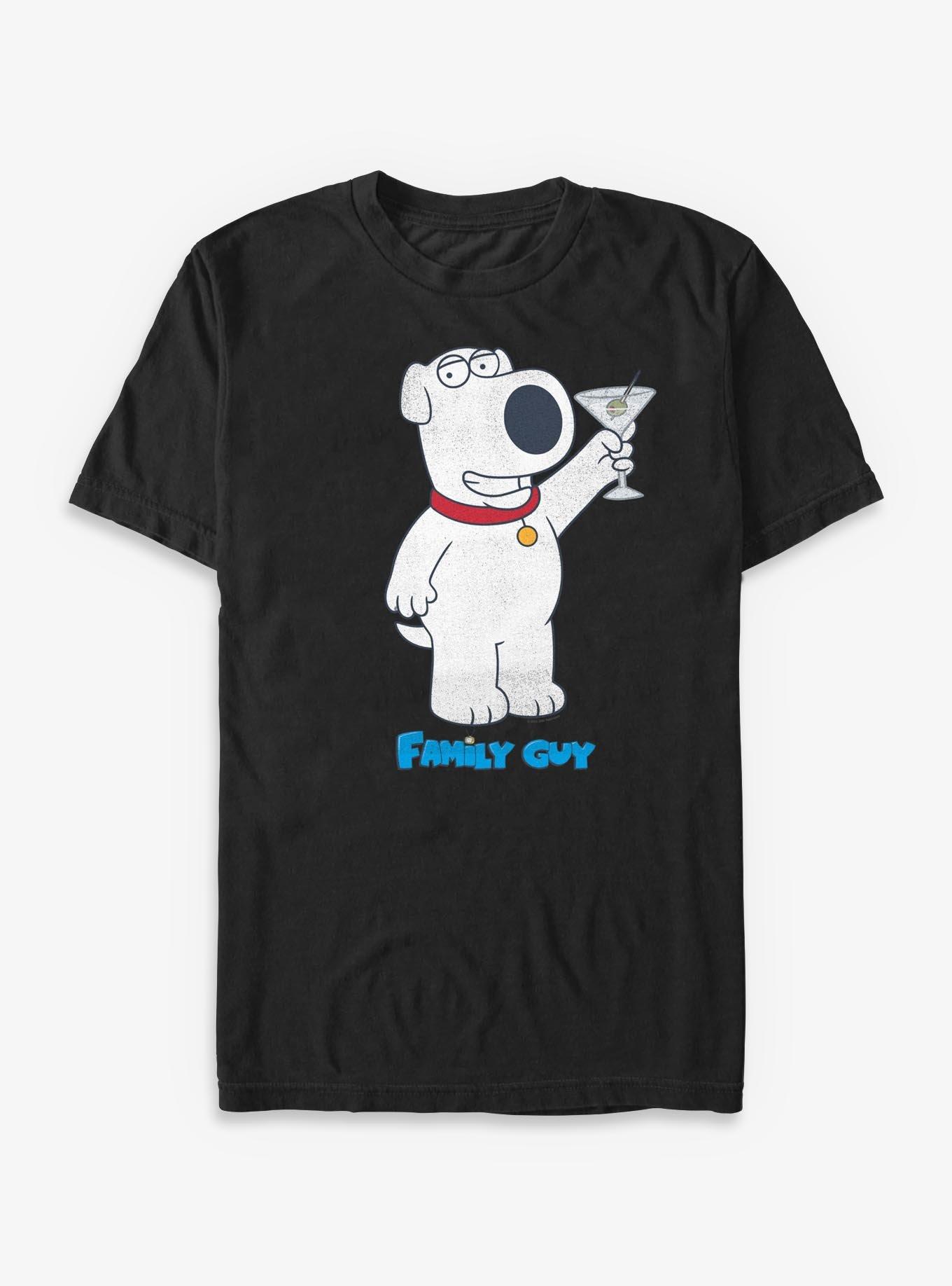 Family Guy Brian Martini Pose Big & Tall T-Shirt, BLACK, hi-res view 1