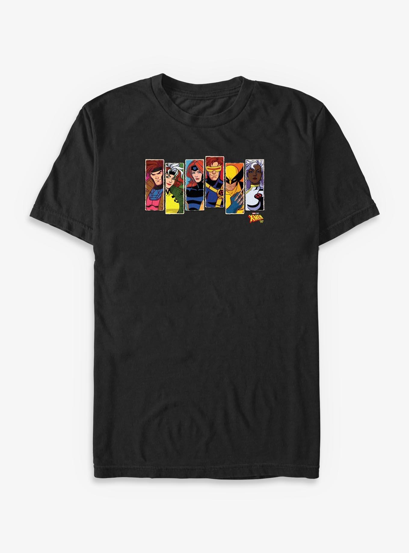 Marvel X-Men Vertical Panel Portraits Big & Tall T-Shirt, BLACK, hi-res view 1