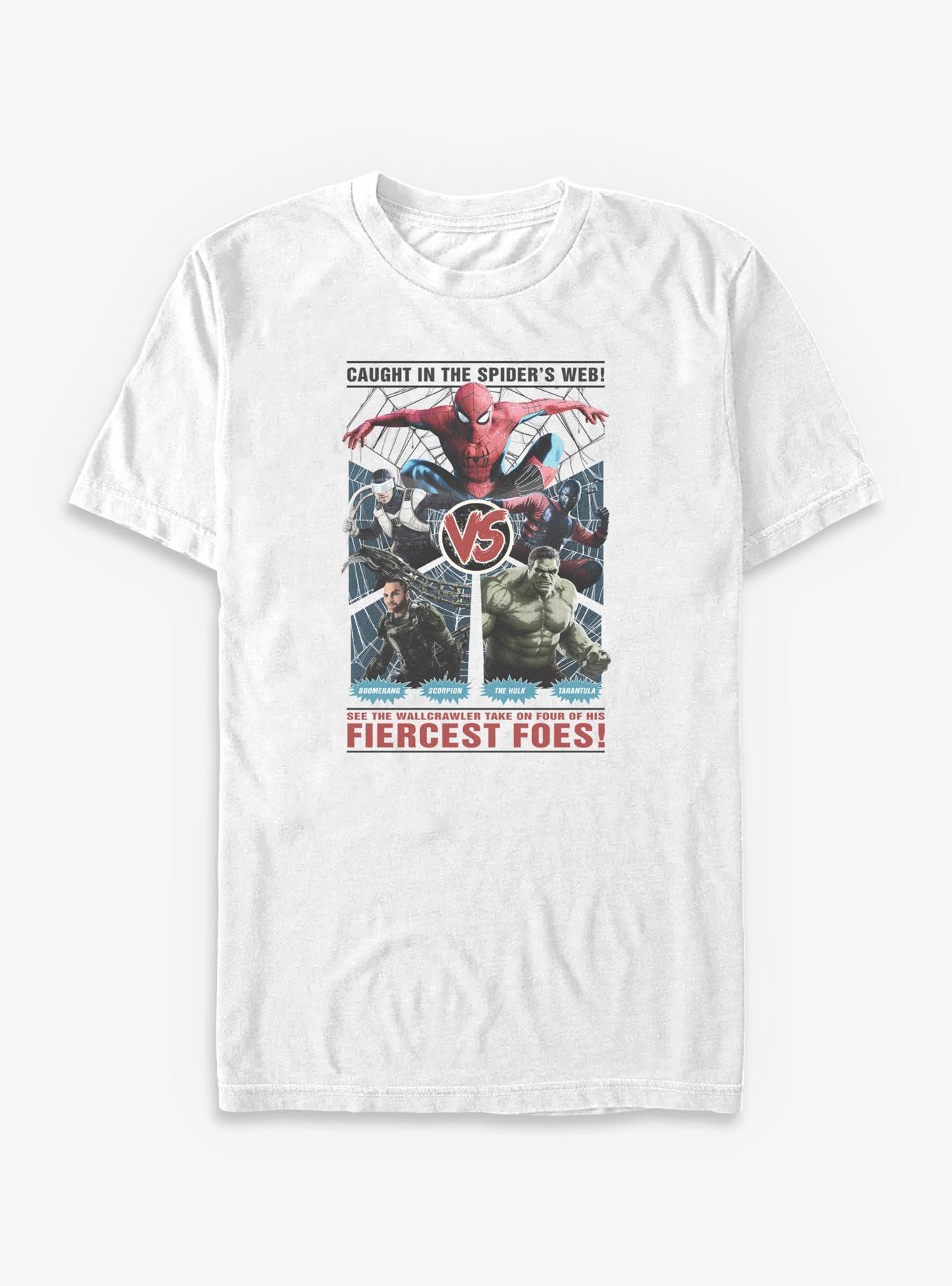 Marvel Spider-Man: Brand New Day Caught In The Spiders Web Big & Tall T-Shirt, WHITE, hi-res view 1