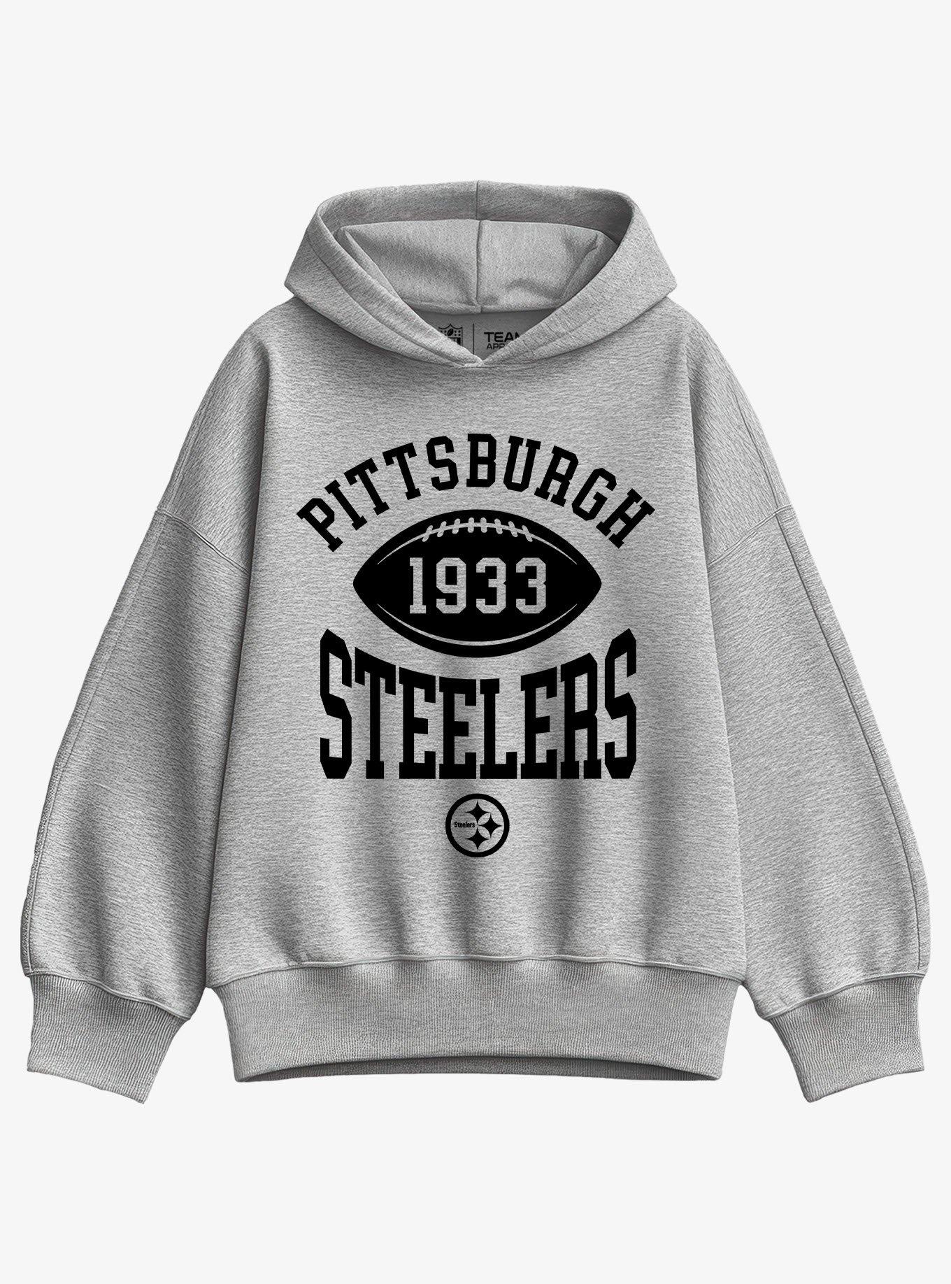 NFL Pittsburgh Steelers Pro Block Football Girls Oversized Hoodie