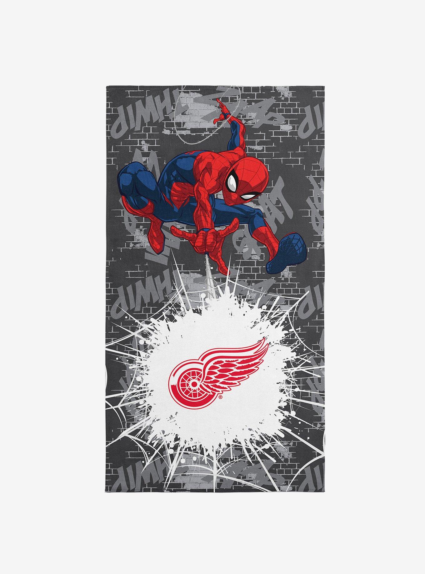 NHL Detroit Red Wings Marvel Spider Man Web Core Grey Microfiber