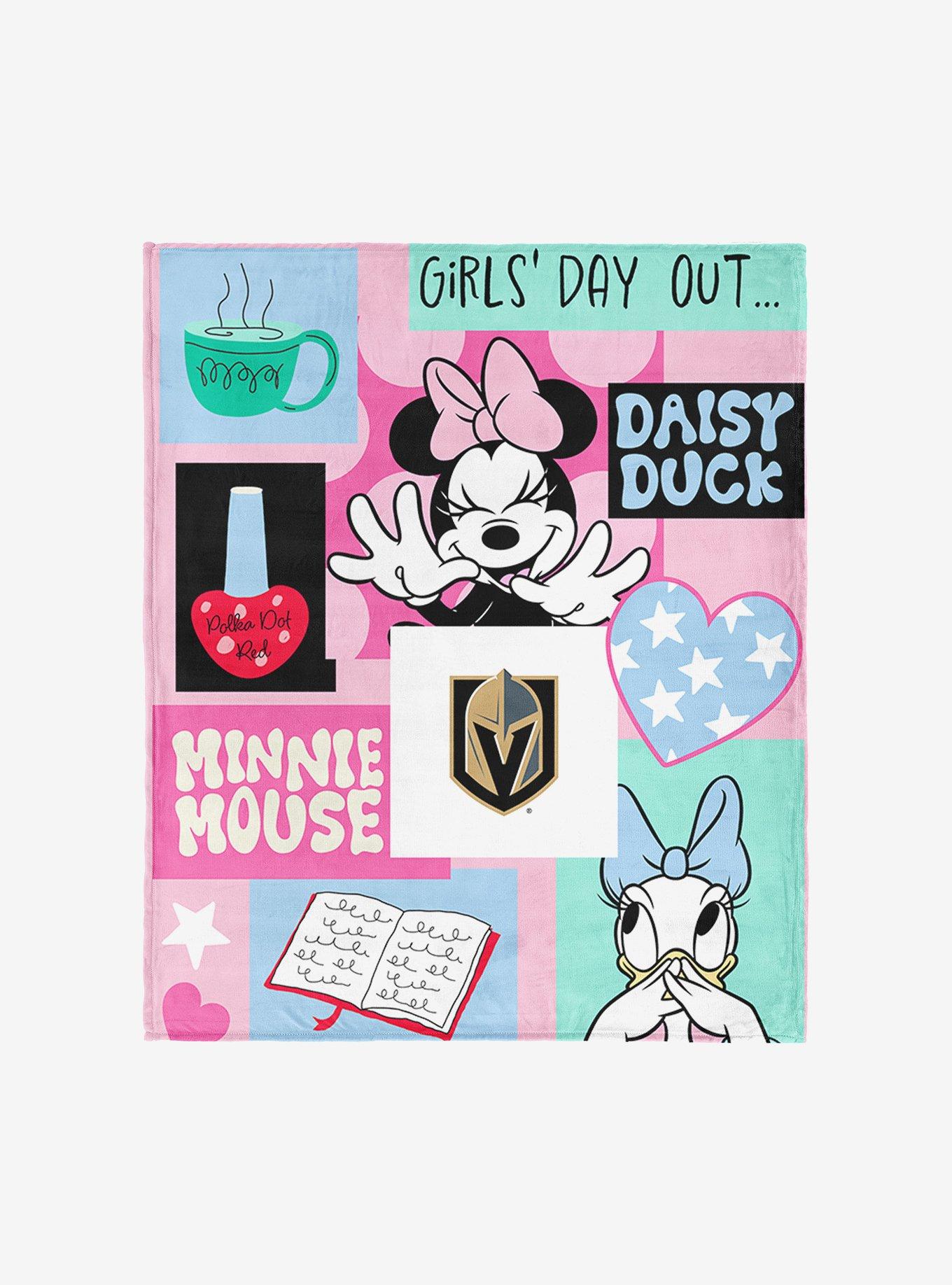 NHL Vegas Golden Knights Disney Minnie Mouse Checker Floral Pink