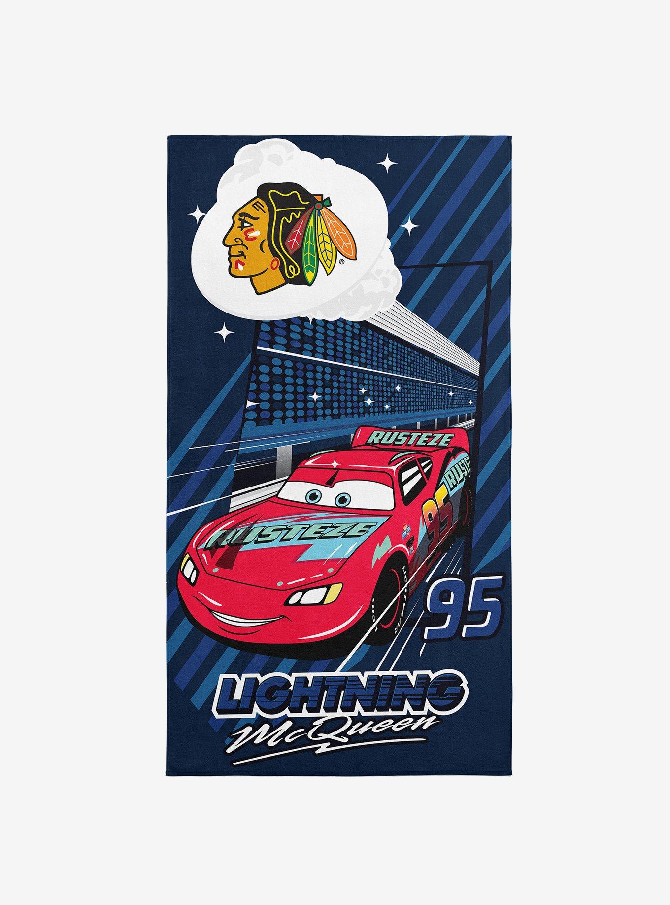 NHL Chicago Blackhawks Disney Cars Speedline Navy Microfiber Beach Towel