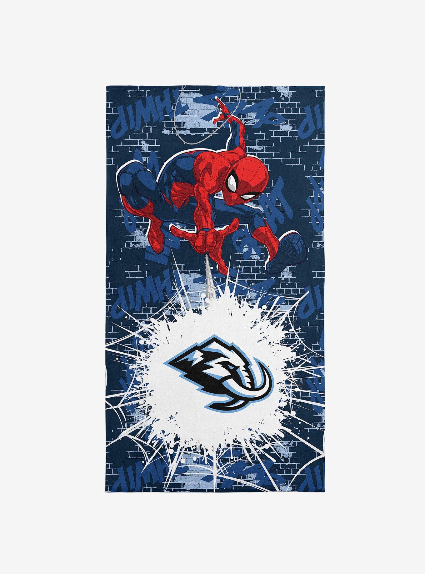 NHL Utah Mammoth Marvel Spider Man Web Core Navy Microfiber Beach Towel