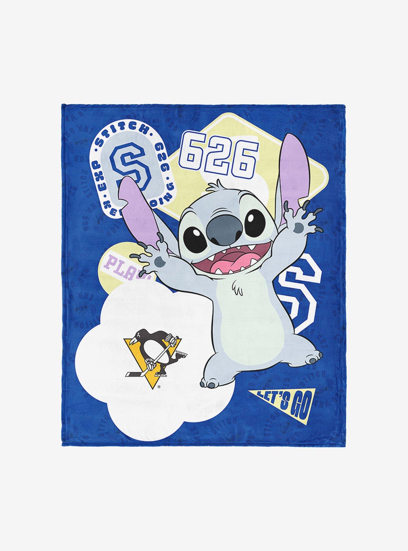 NHL Pittsburgh Penguins Disney Lilo & Stitch Stickers Royal Silk Touch Throw Blanket