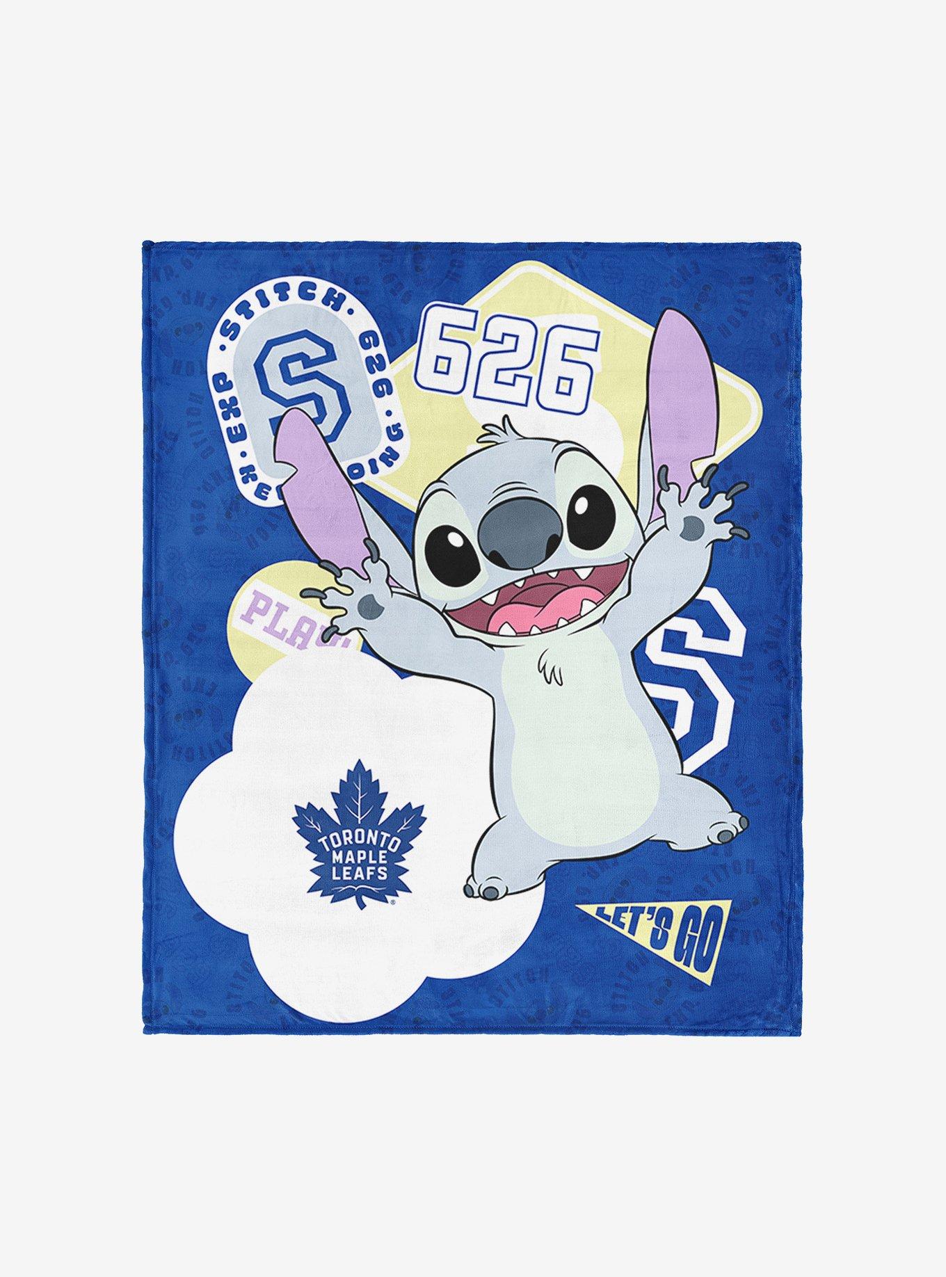 NHL Toronto Maple Leafs Disney Lilo & Stitch Stickers Royal Silk Touch Throw Blanket