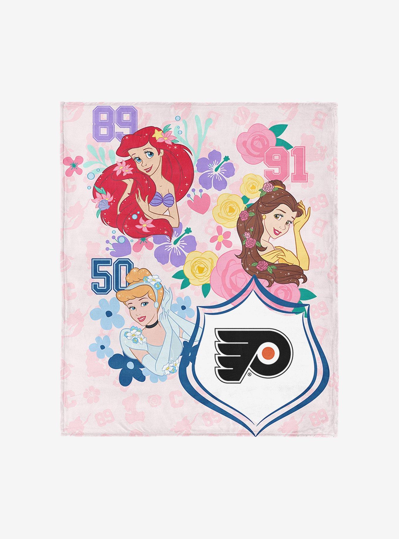 NHL Philadelphia Flyers Disney Princesses Game On Girls Pink Silk Touch Throw Blanket